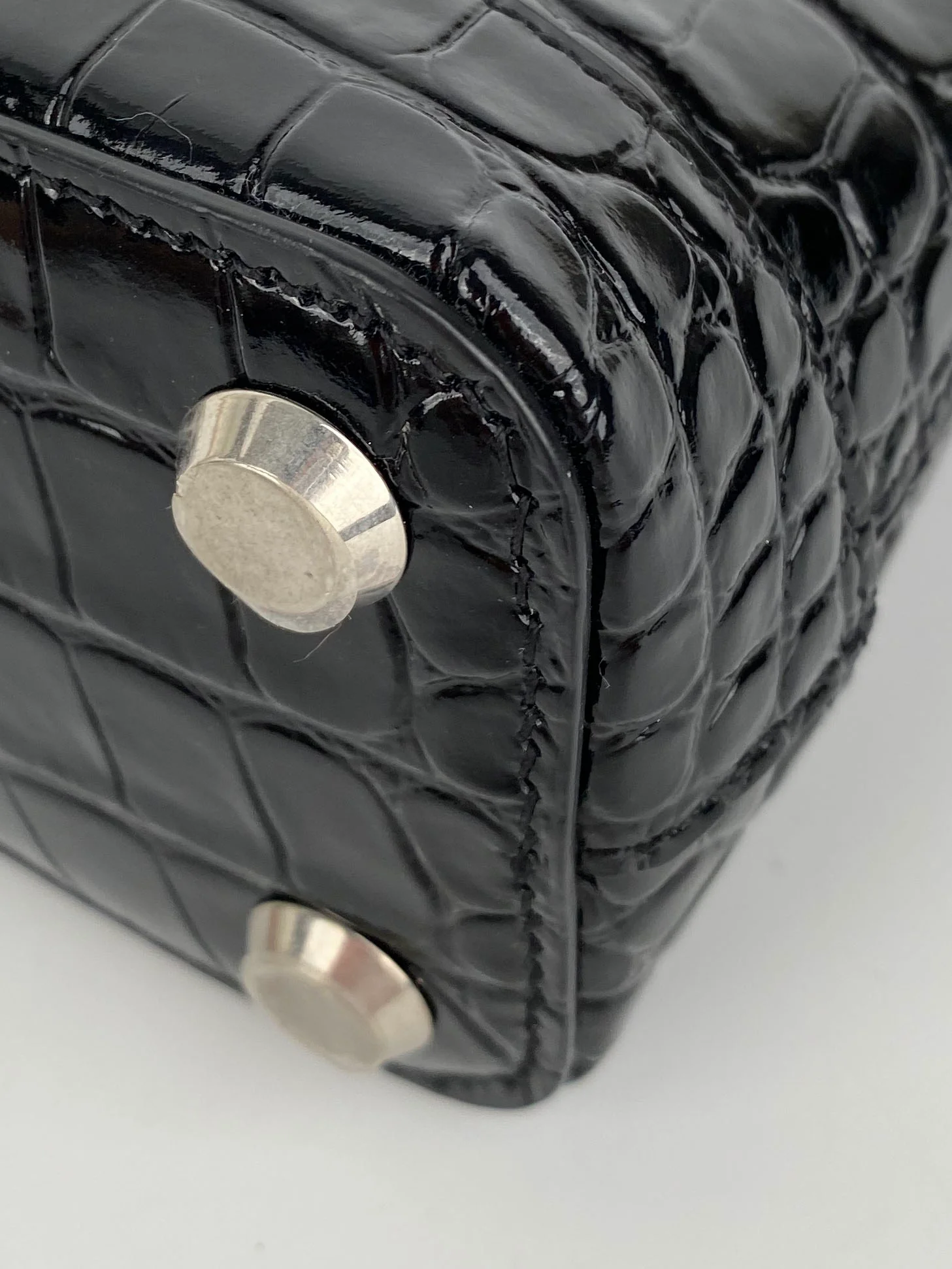 Balenciaga Black  White Mini Ville Bag