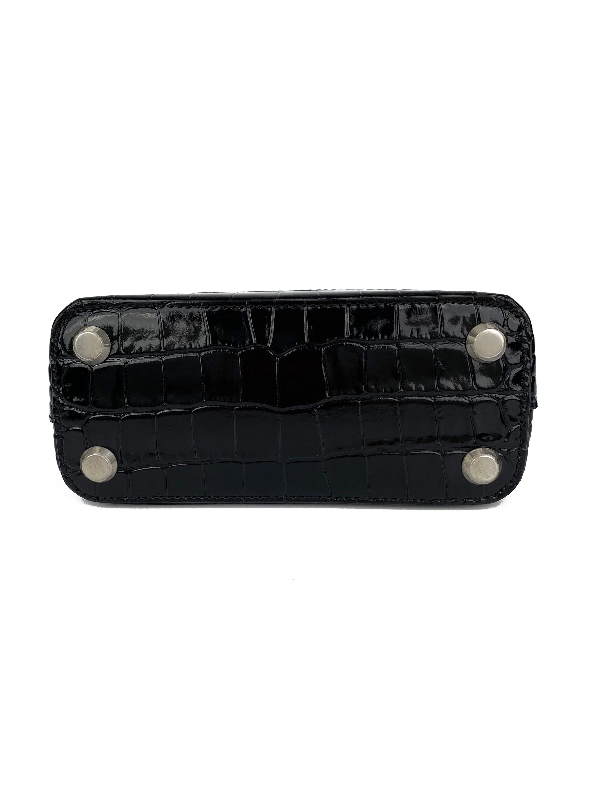 Balenciaga Black  White Mini Ville Bag
