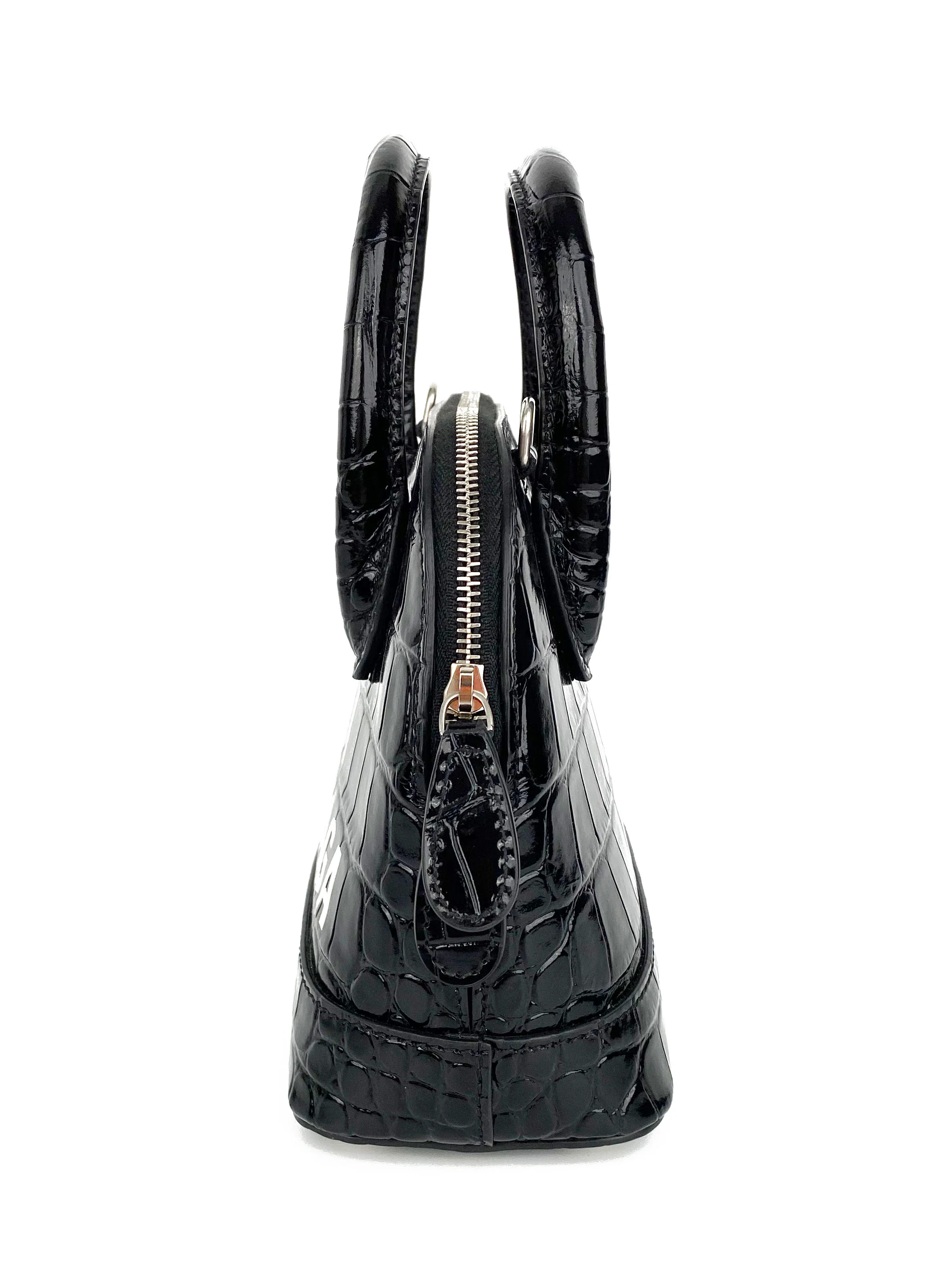 Balenciaga Black  White Mini Ville Bag