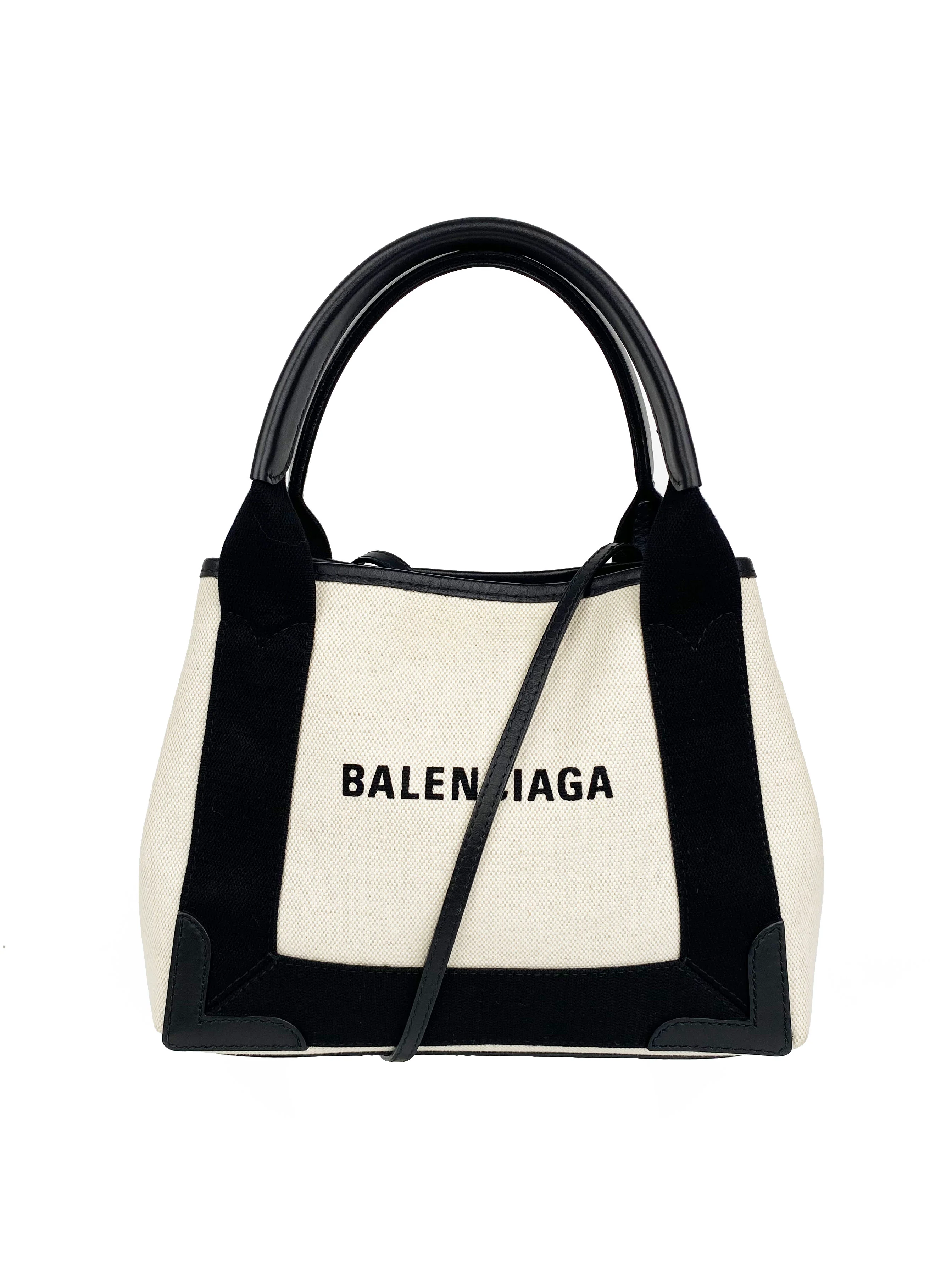 Balenciaga Black  White XS Cabas Bag