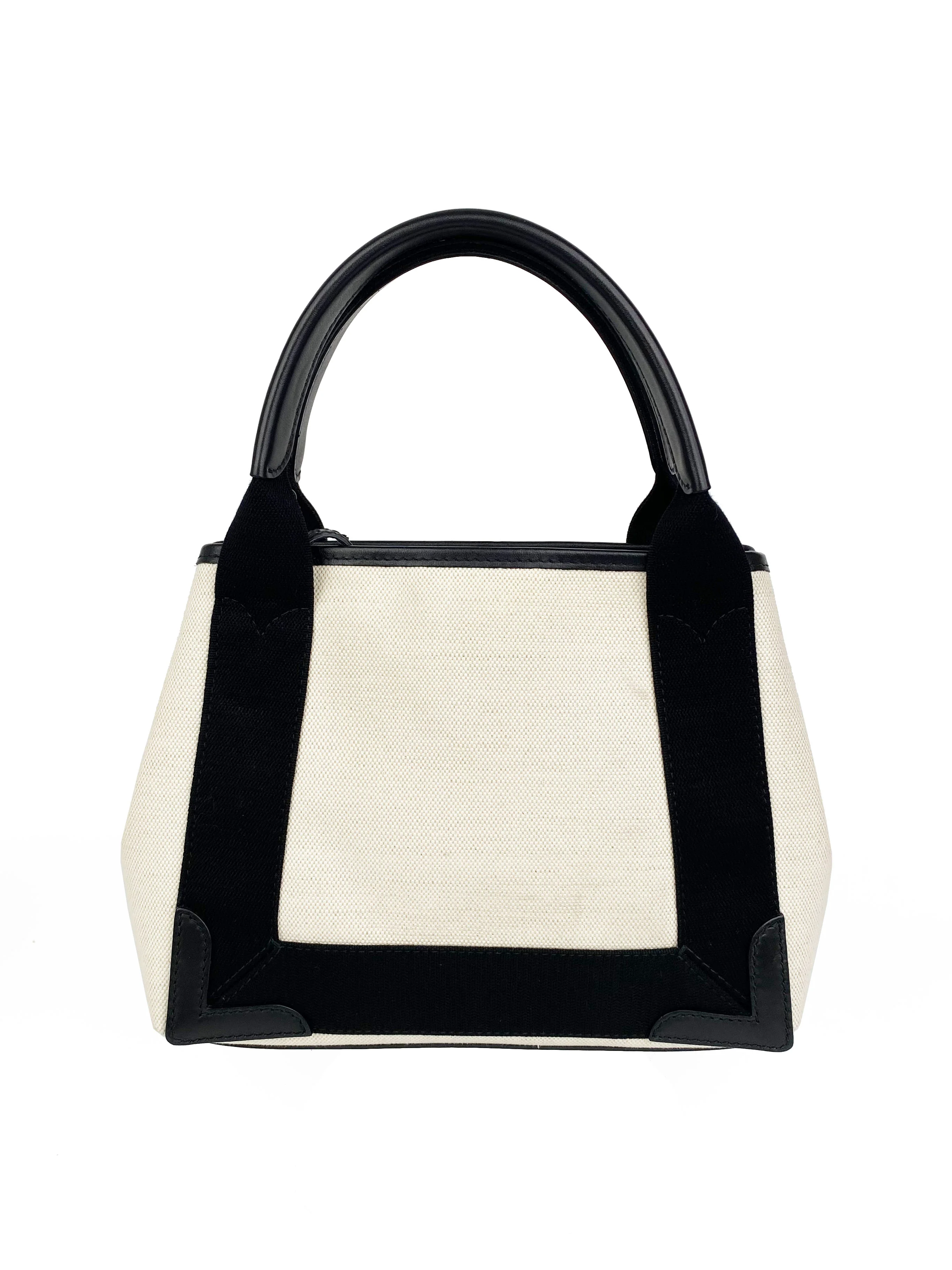 Balenciaga Black  White XS Cabas Bag
