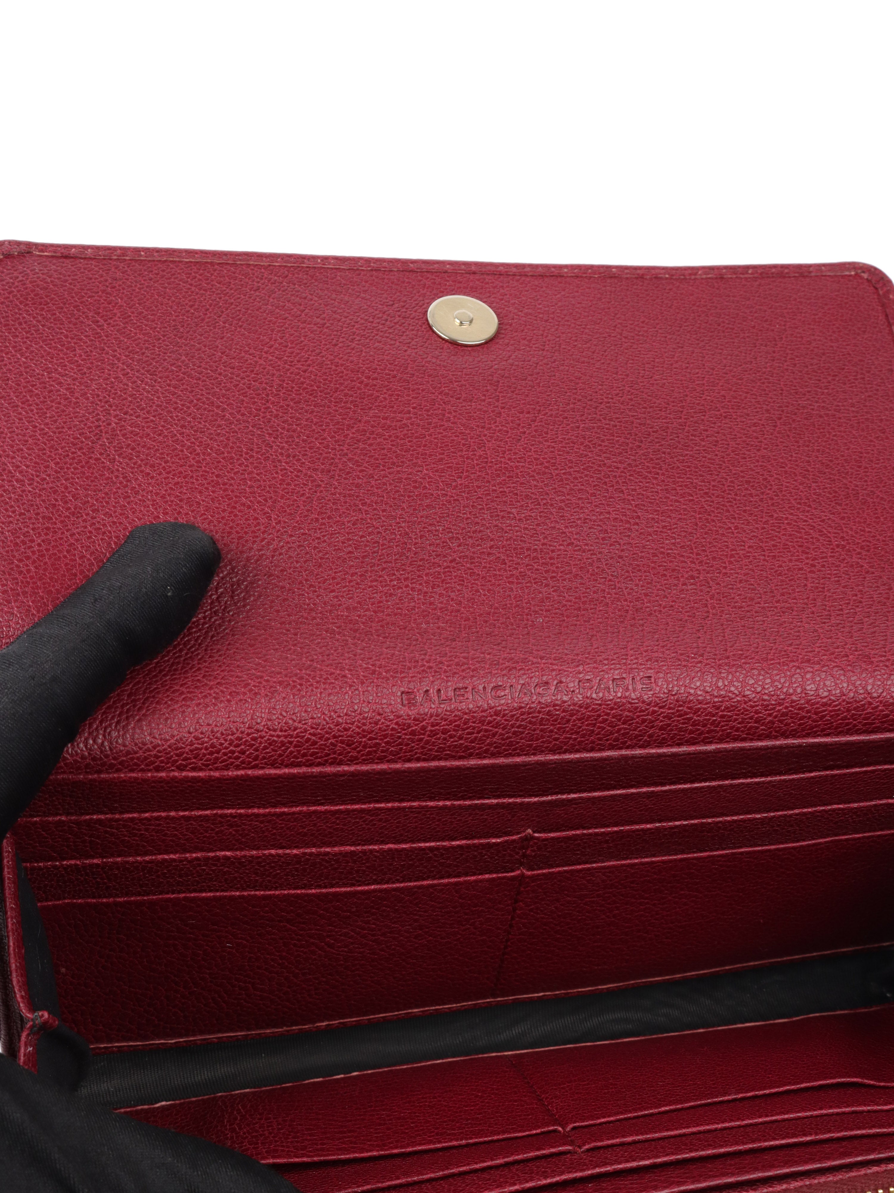 Balenciaga Bordeaux City Burgundy Long Wallet