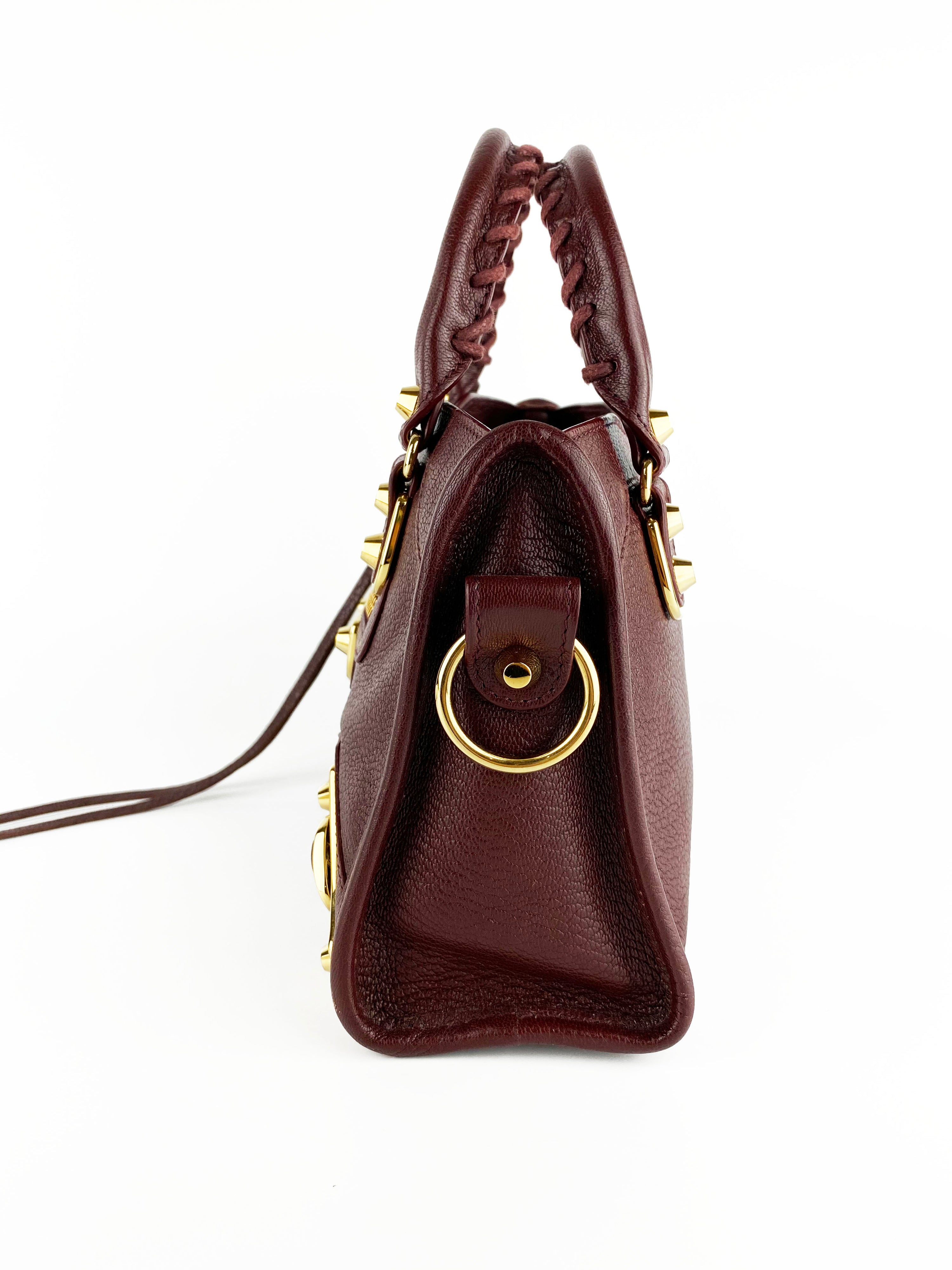 Balenciaga Burgundy Nano Classic City Bag