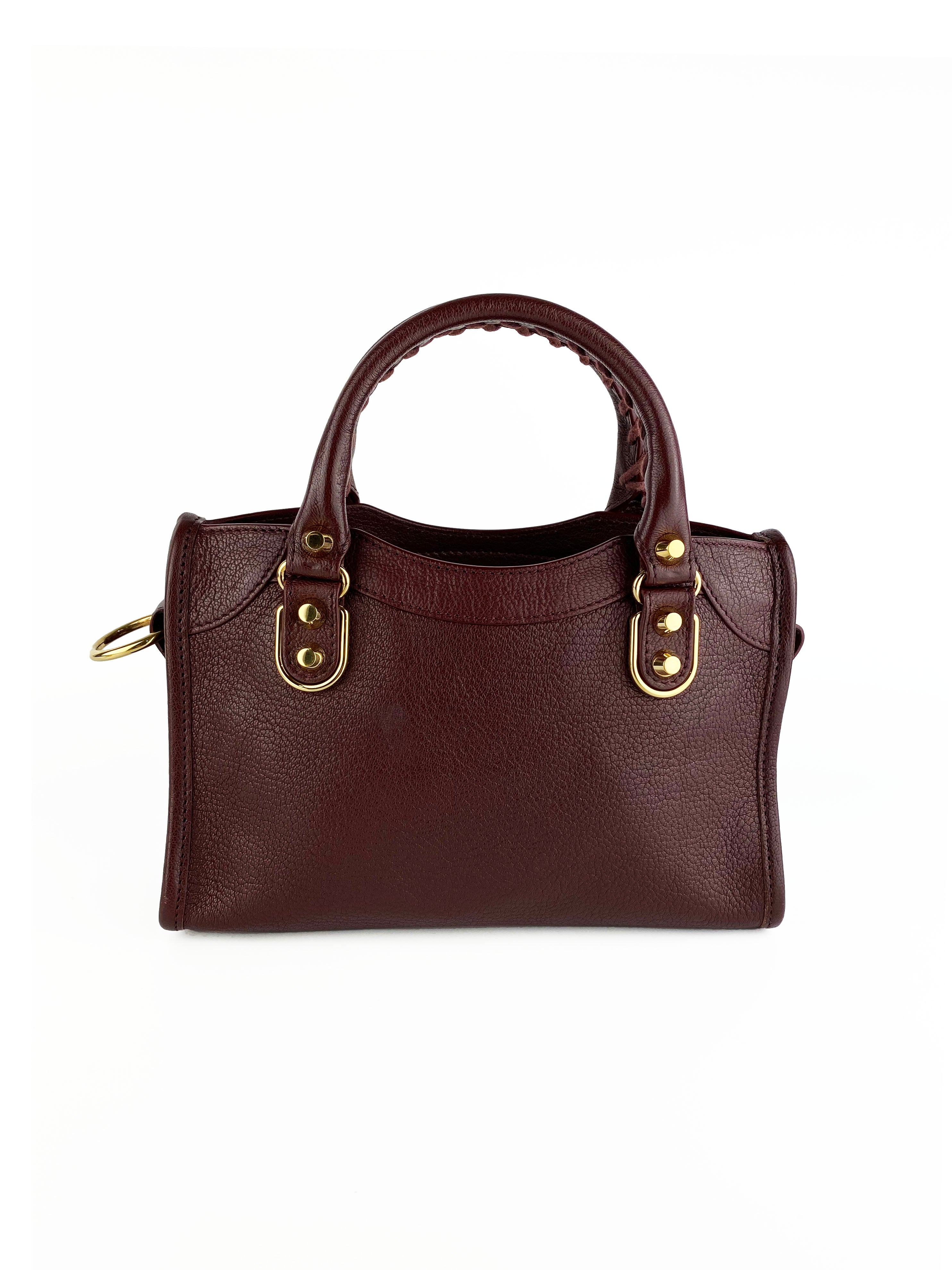 Balenciaga Burgundy Nano Classic City Bag