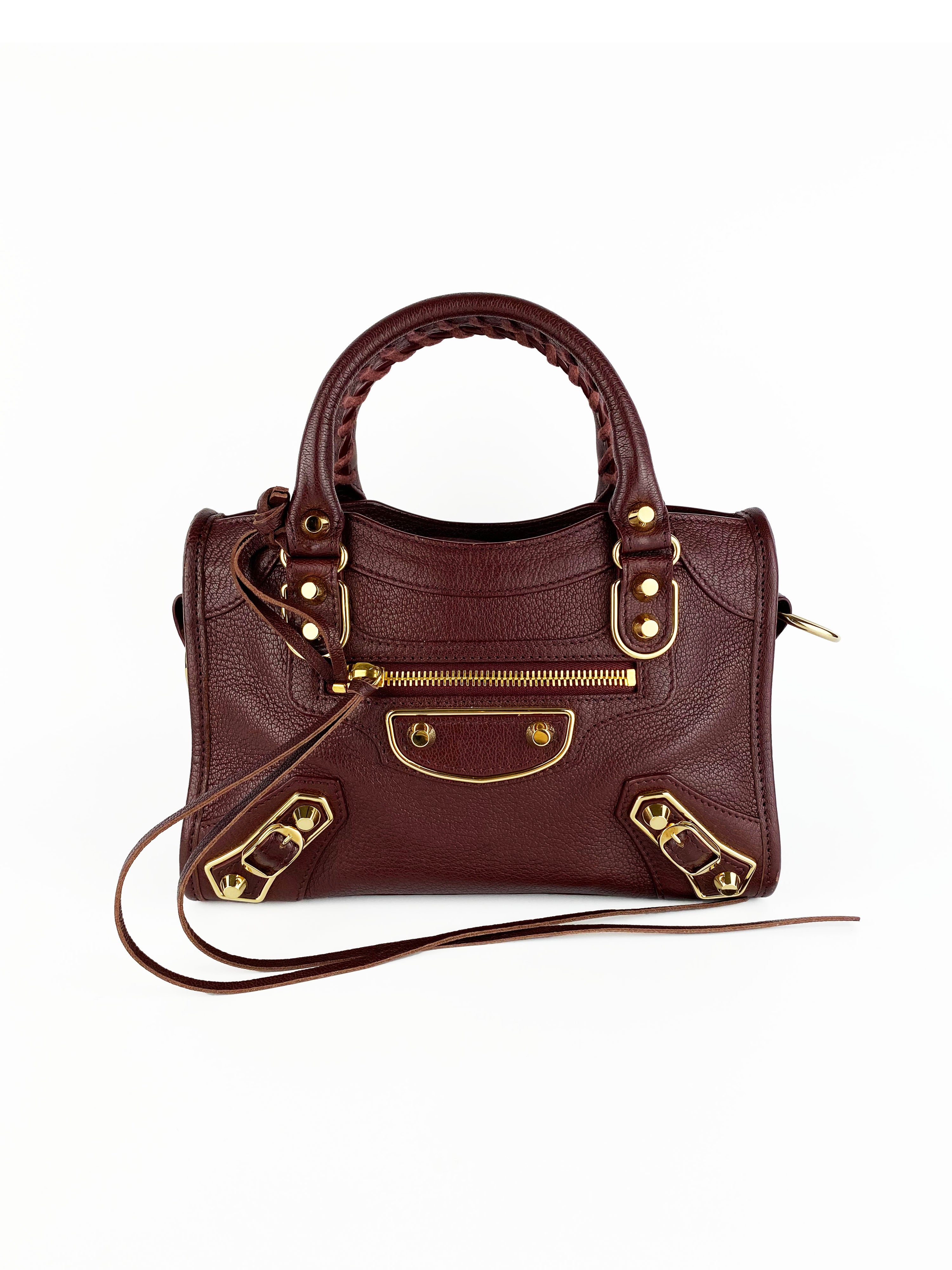 Balenciaga Burgundy Nano Classic City Bag