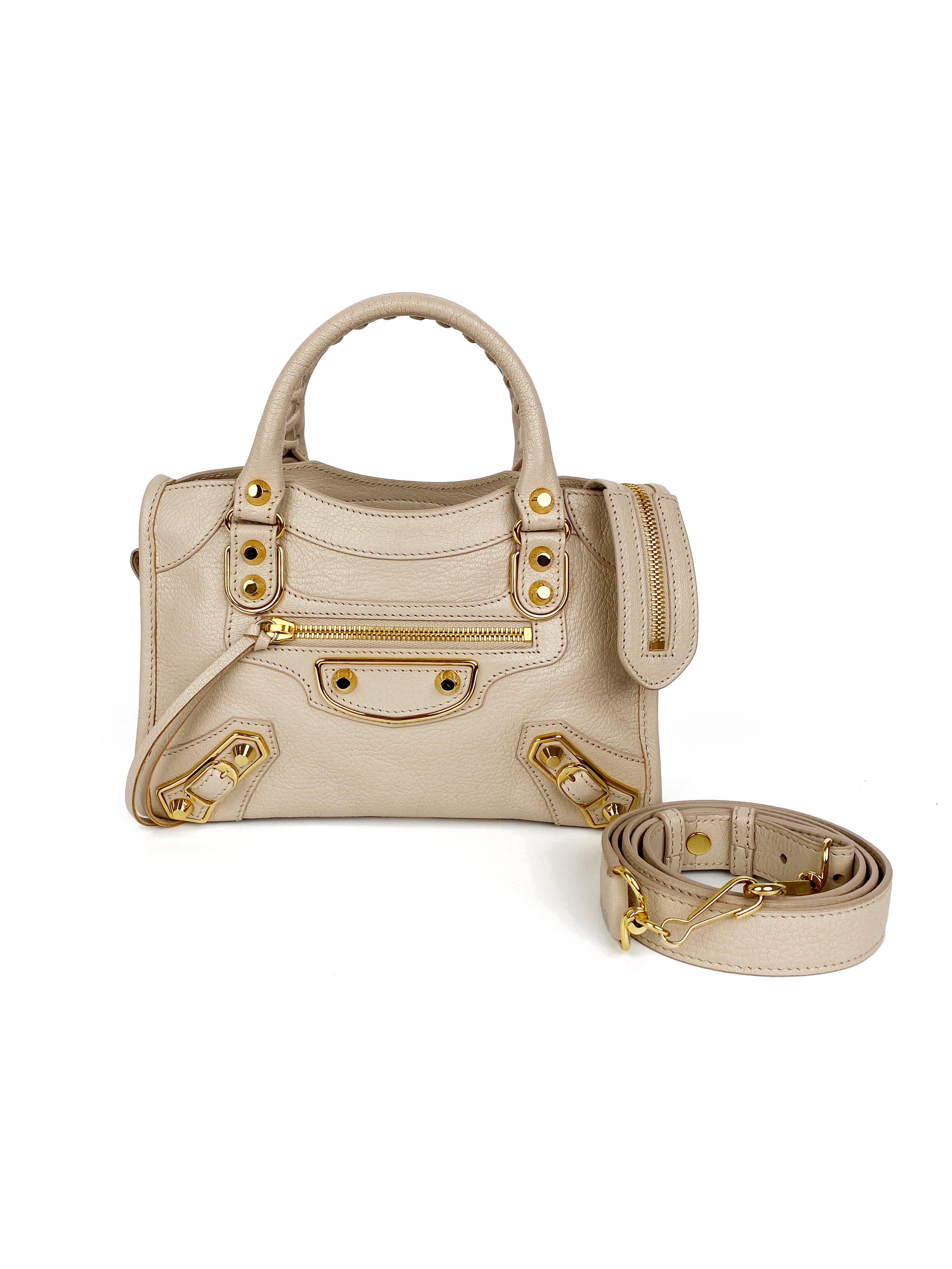 Balenciaga Cream Mini Classic City Bag