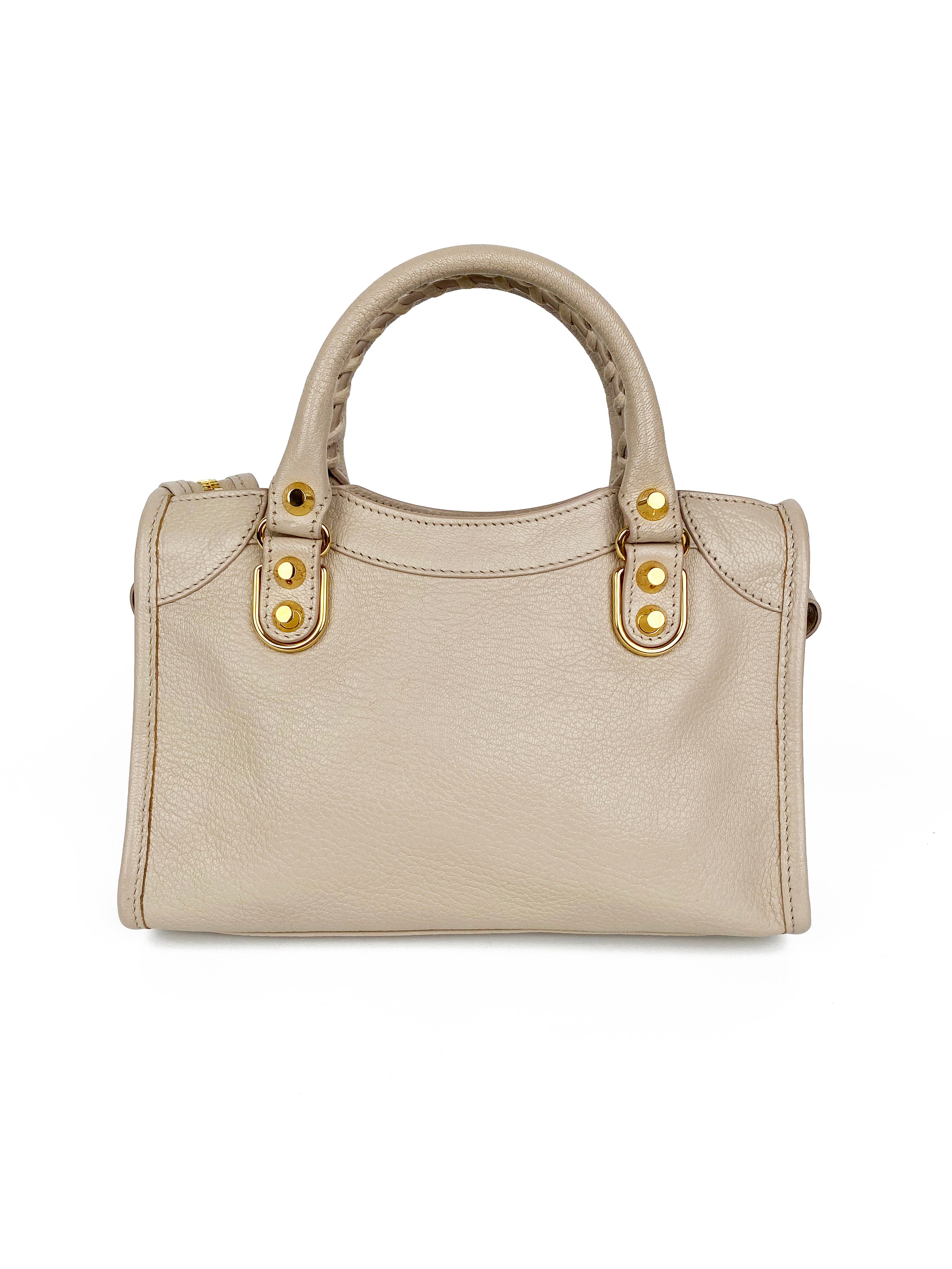 Balenciaga Cream Mini Classic City Bag