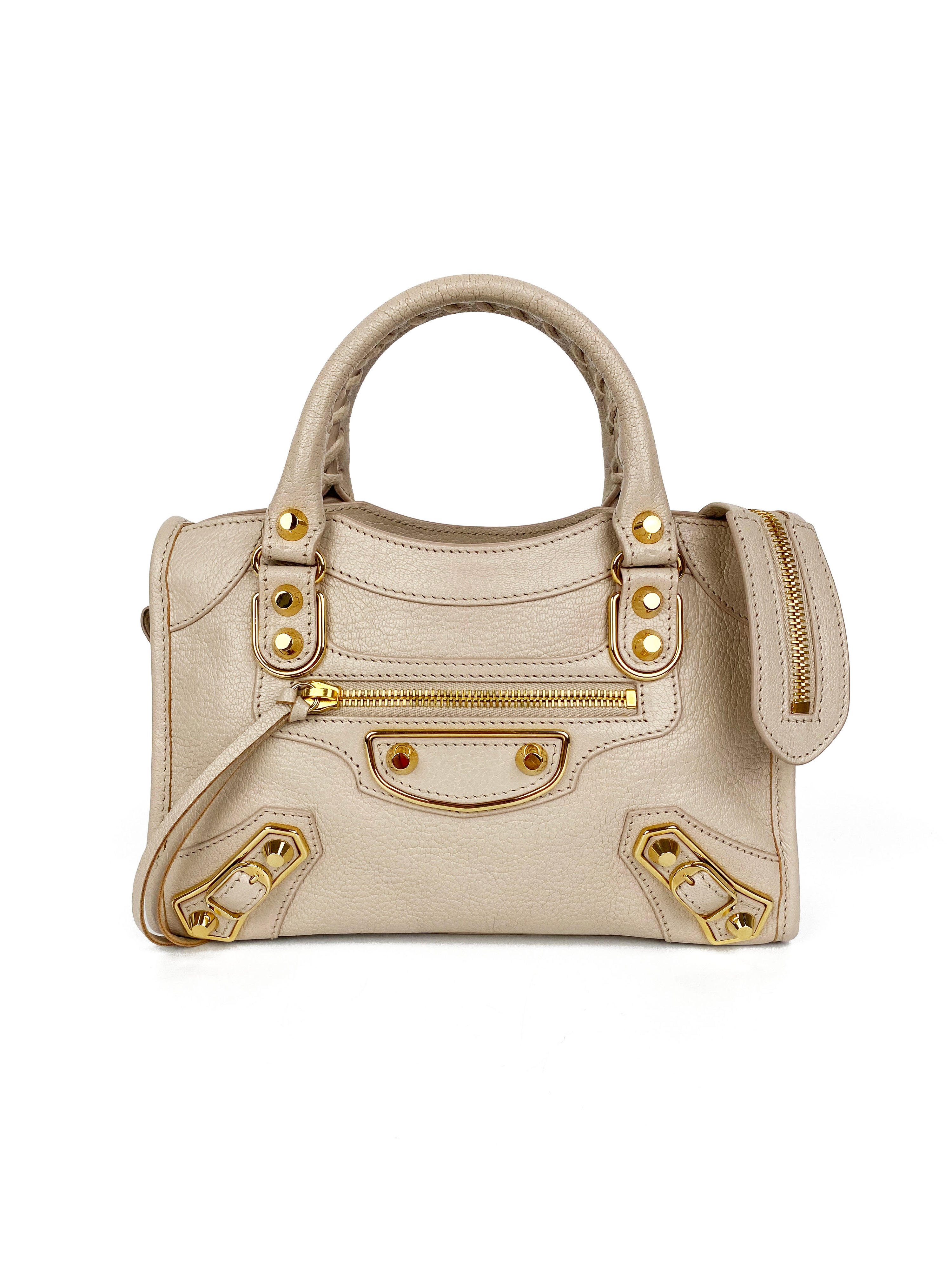 Balenciaga Cream Mini Classic City Bag