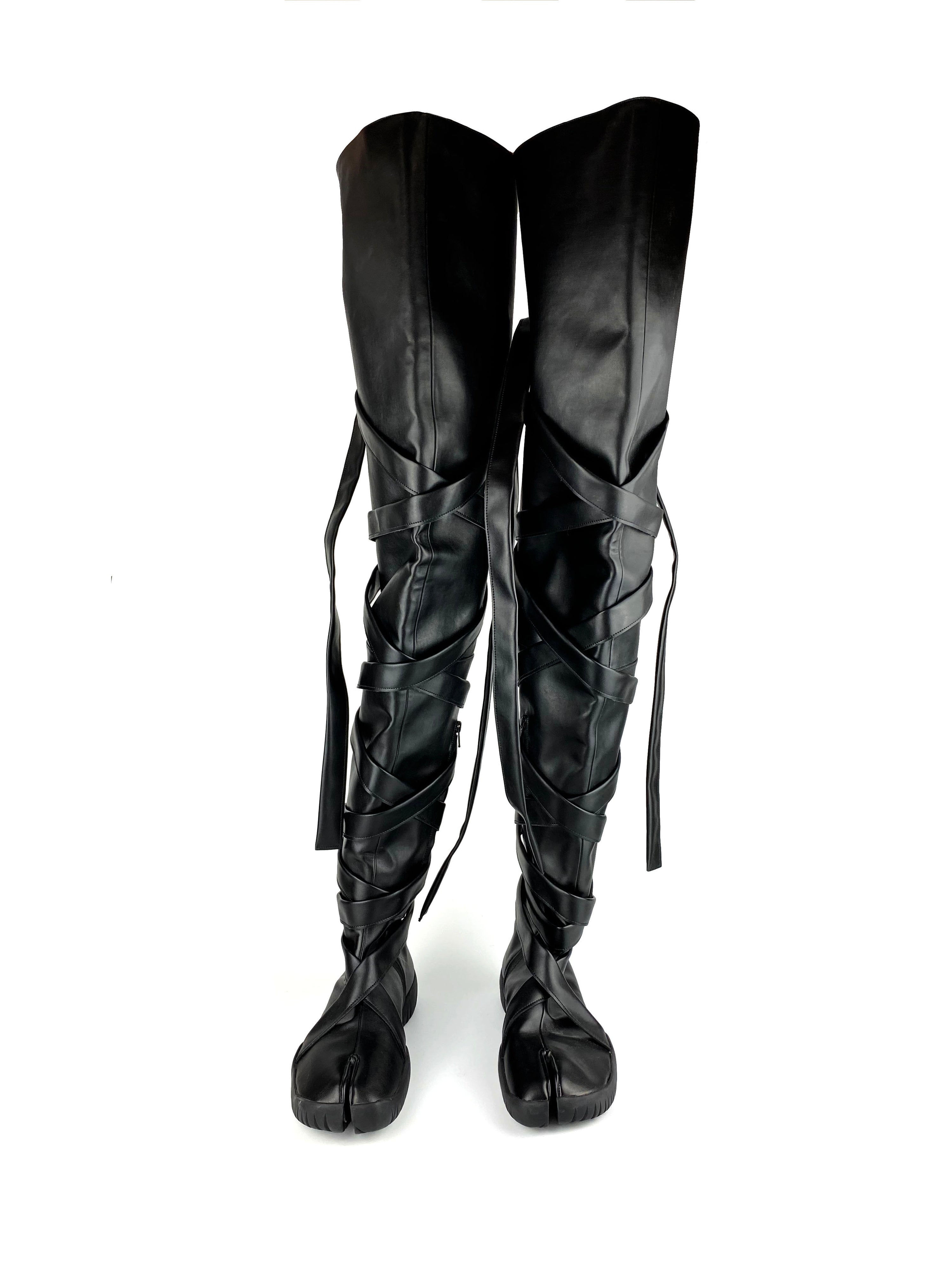 Maison Margiela Black Tabi Thigh High Boots