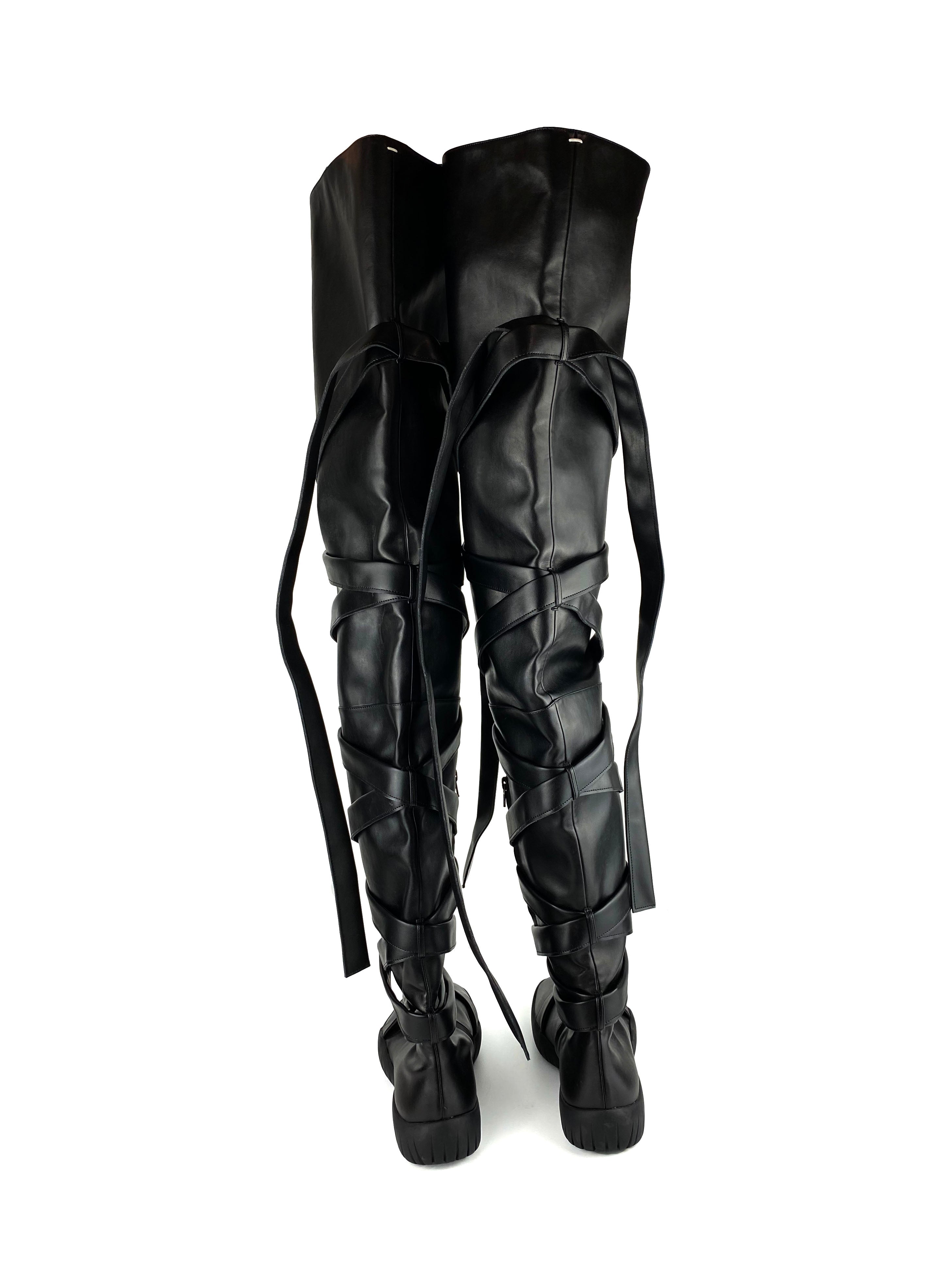 Maison Margiela Black Tabi Thigh High Boots