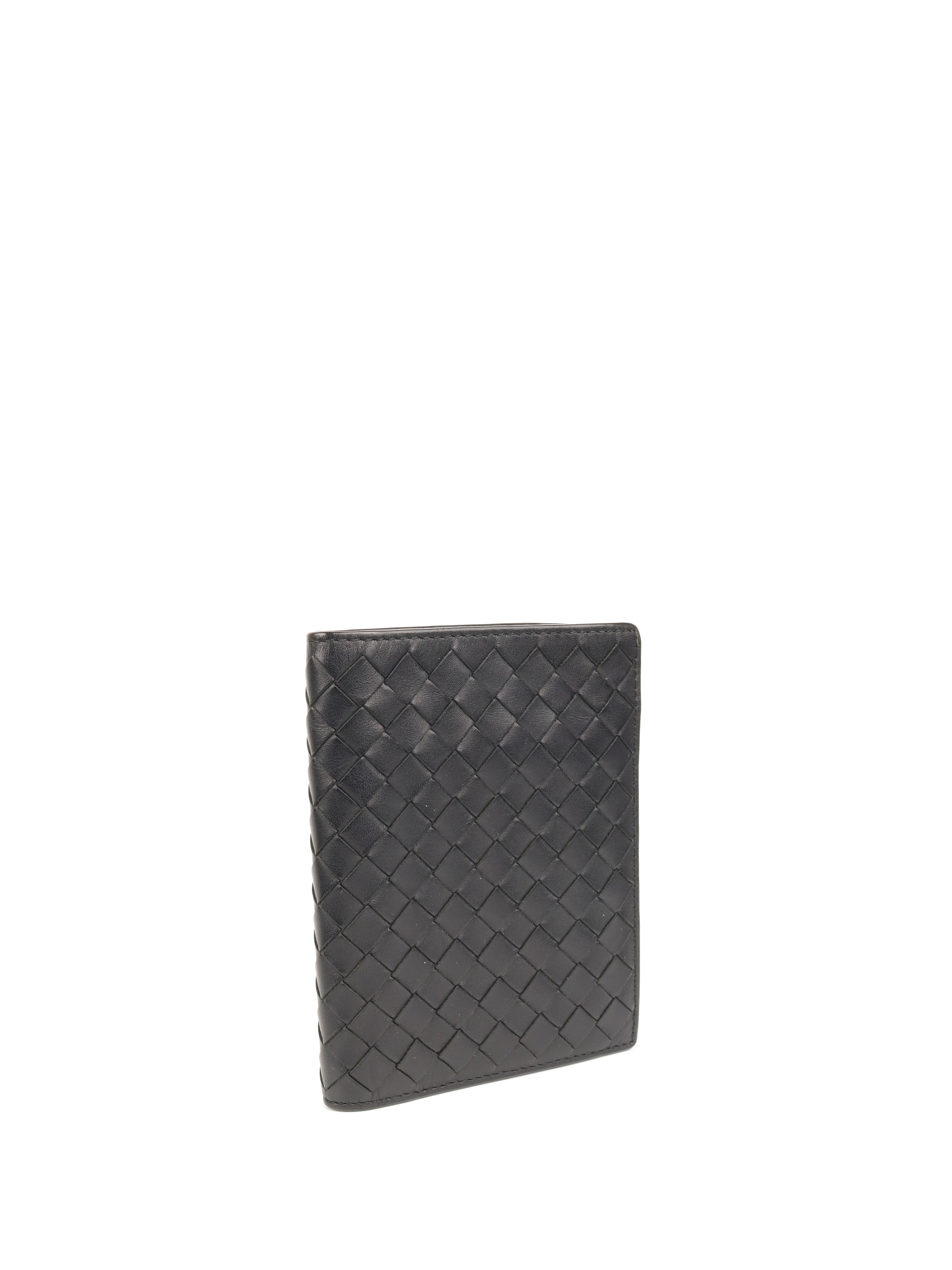 Bottega Veneta Black Intrecciato Bi-Fold Wallet