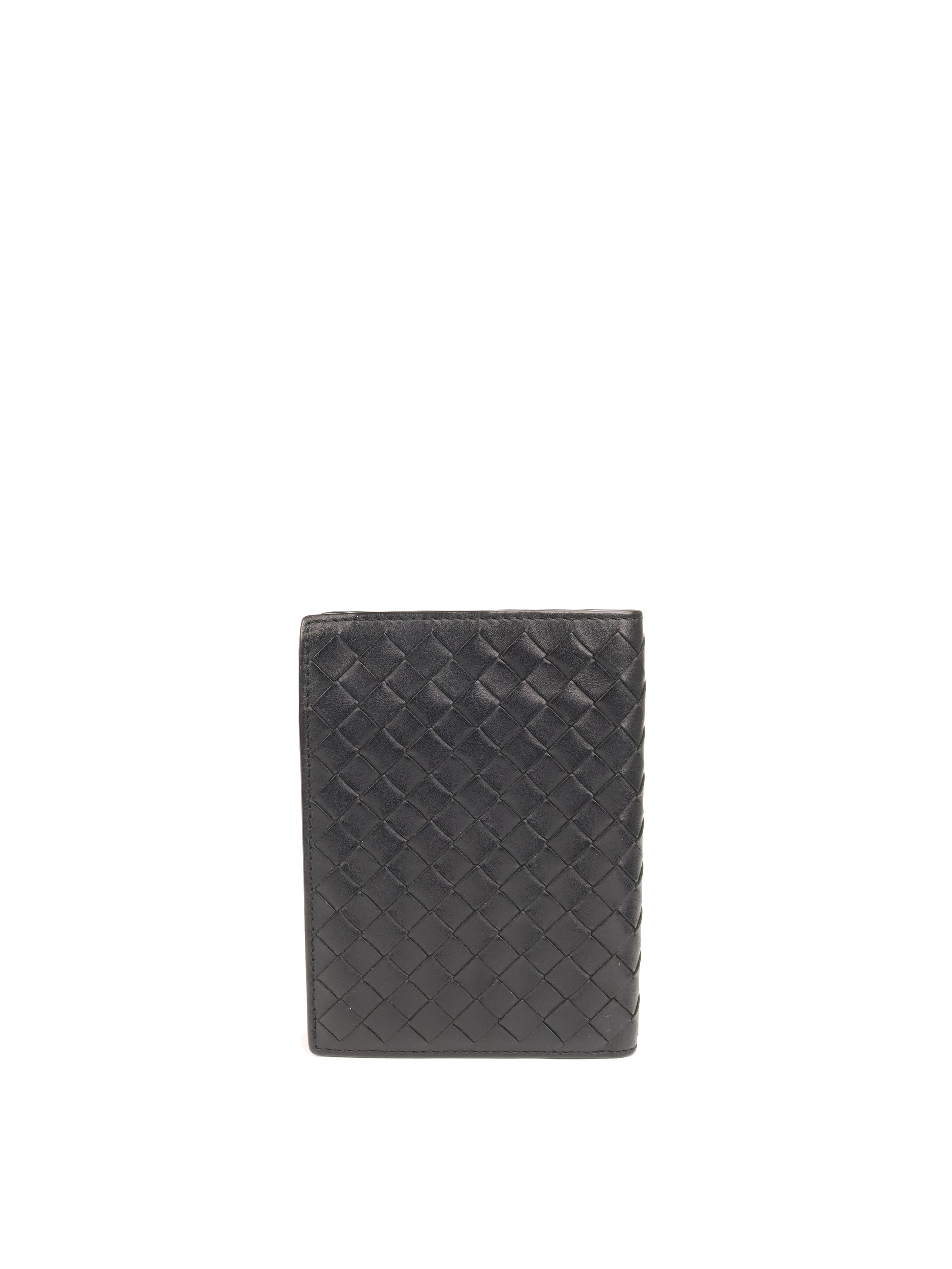 Bottega Veneta Black Intrecciato Bi-Fold Wallet