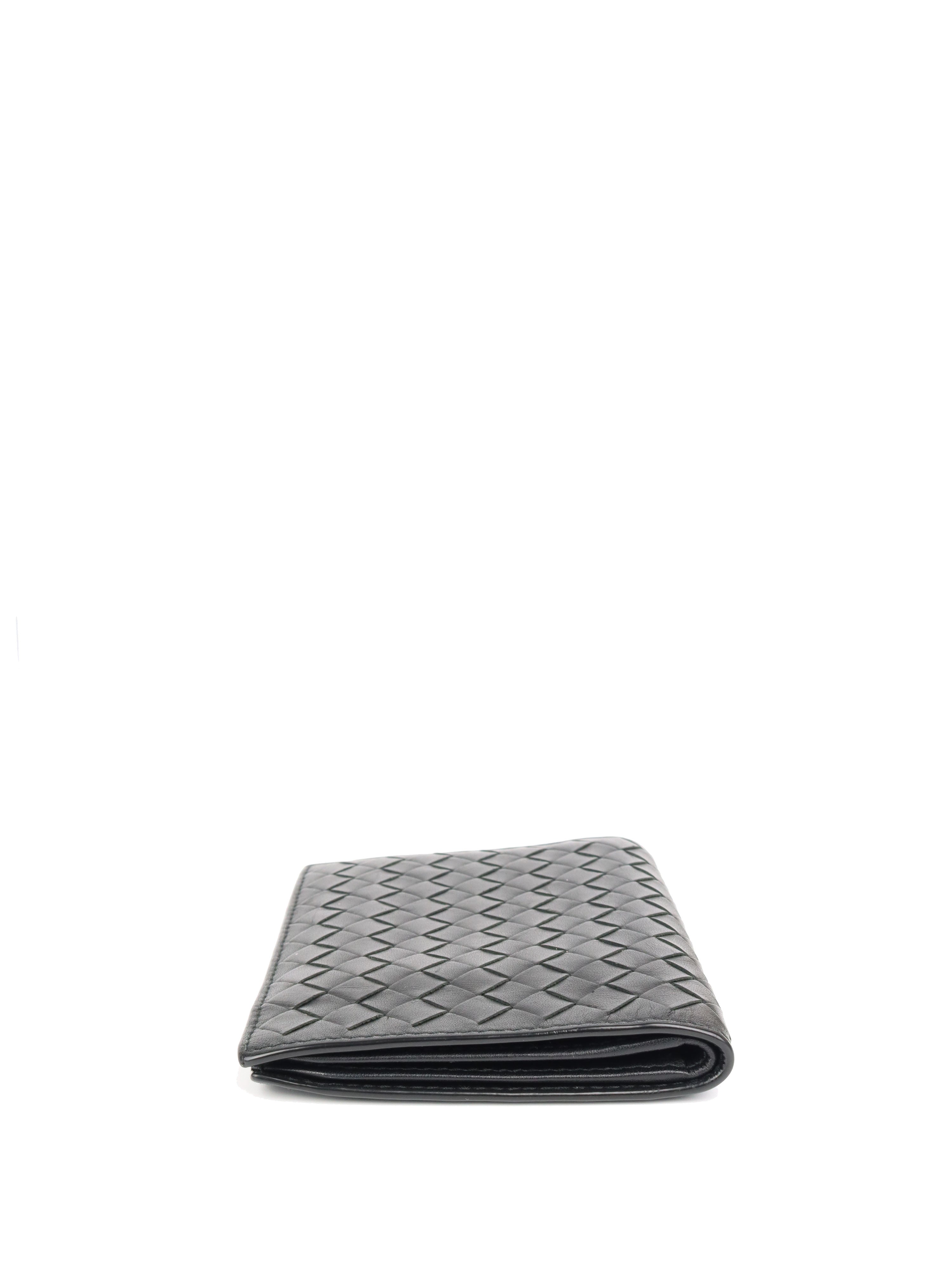 Bottega Veneta Black Intrecciato Bi-Fold Wallet