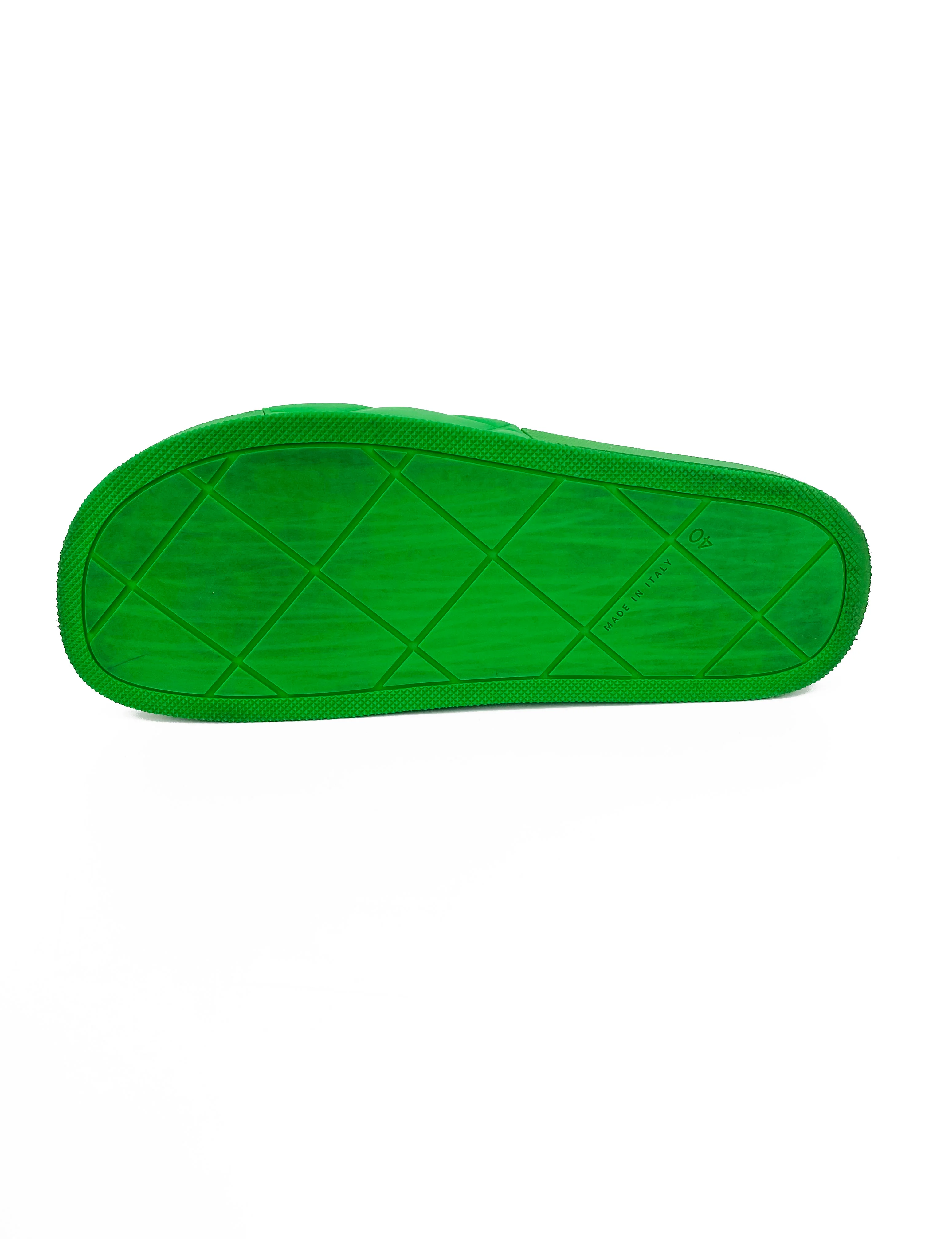 Bottega Veneta Green Sliders 40