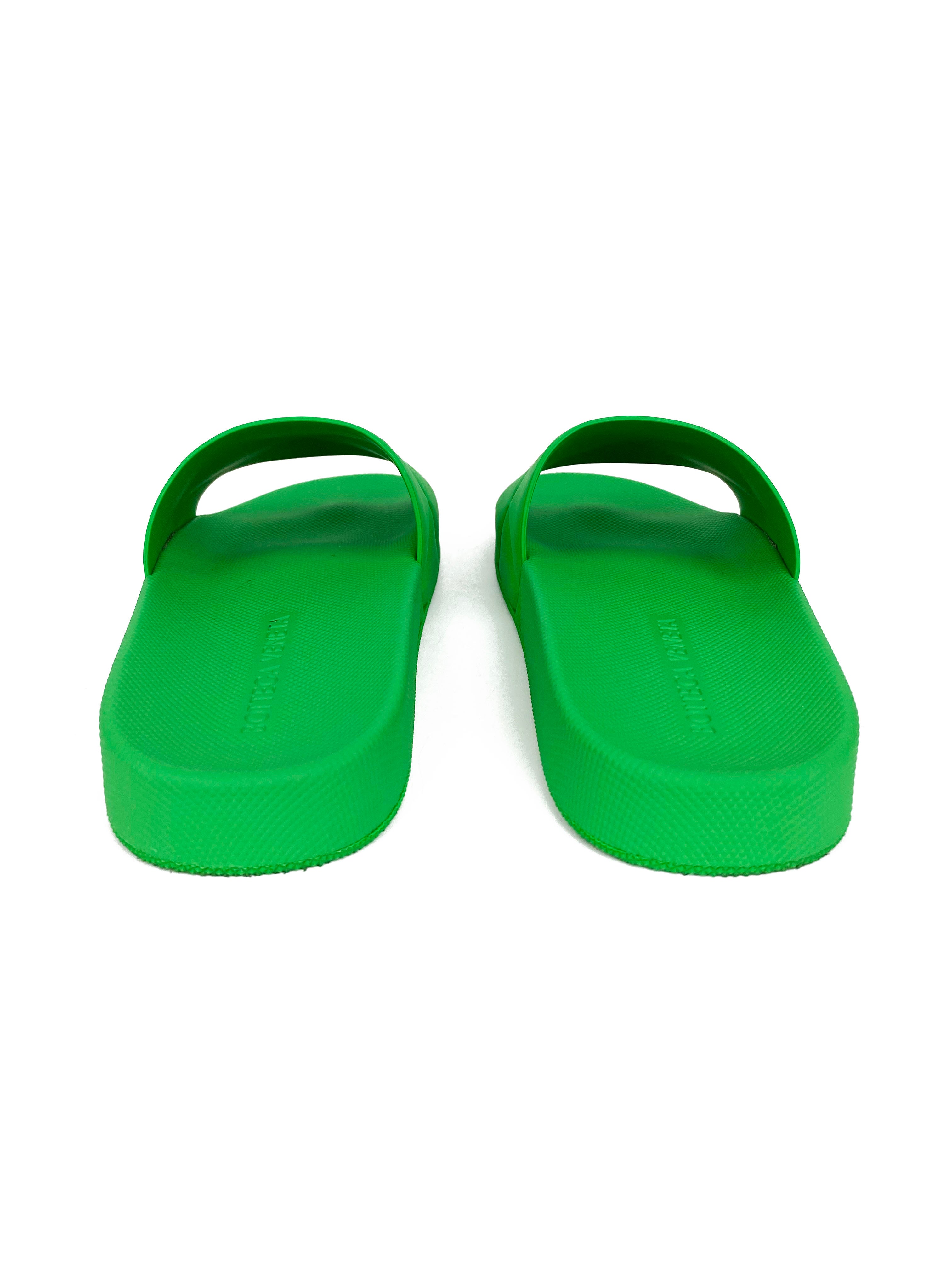 Bottega Veneta Green Sliders 40