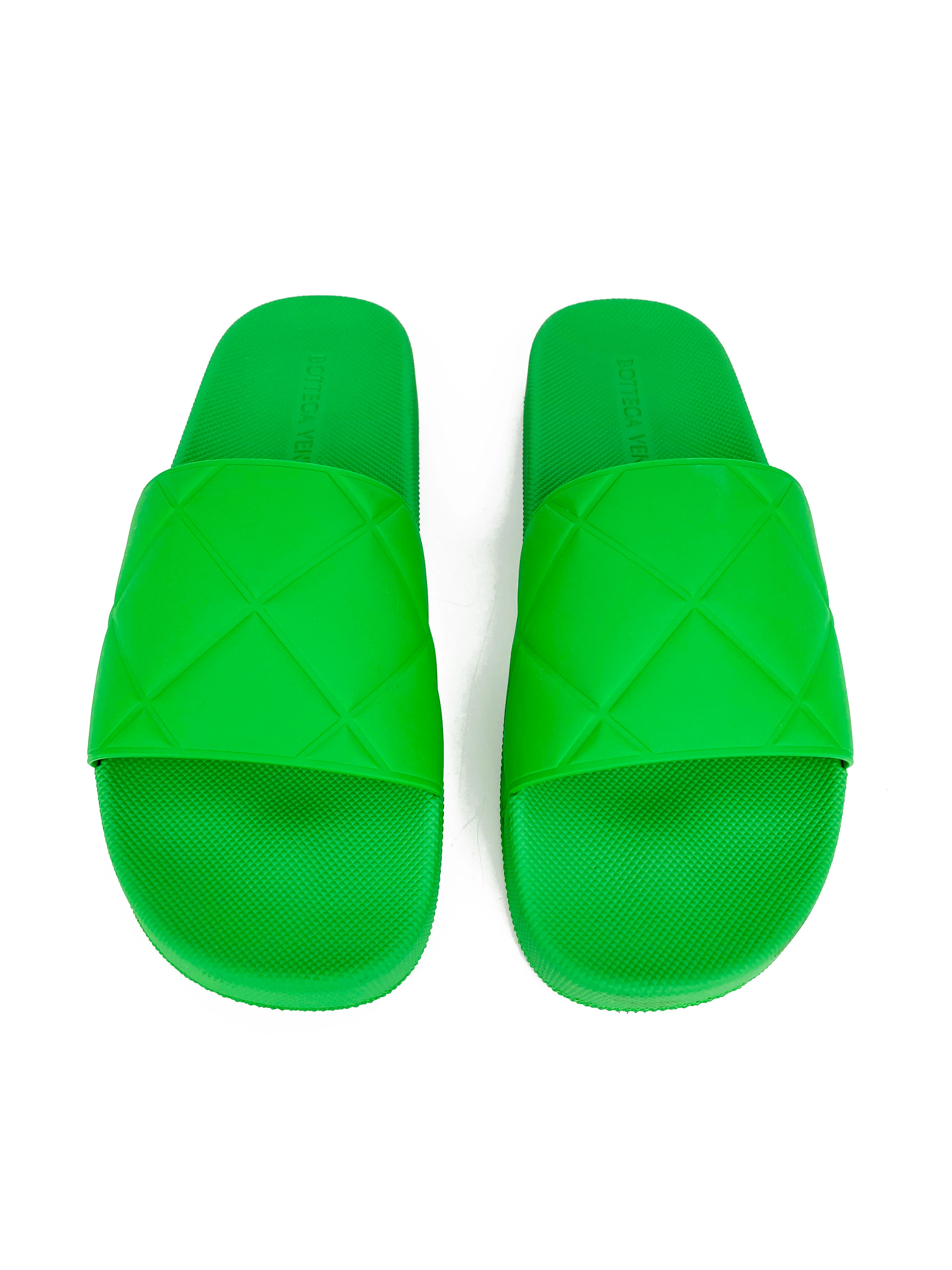 Bottega Veneta Green Sliders 40