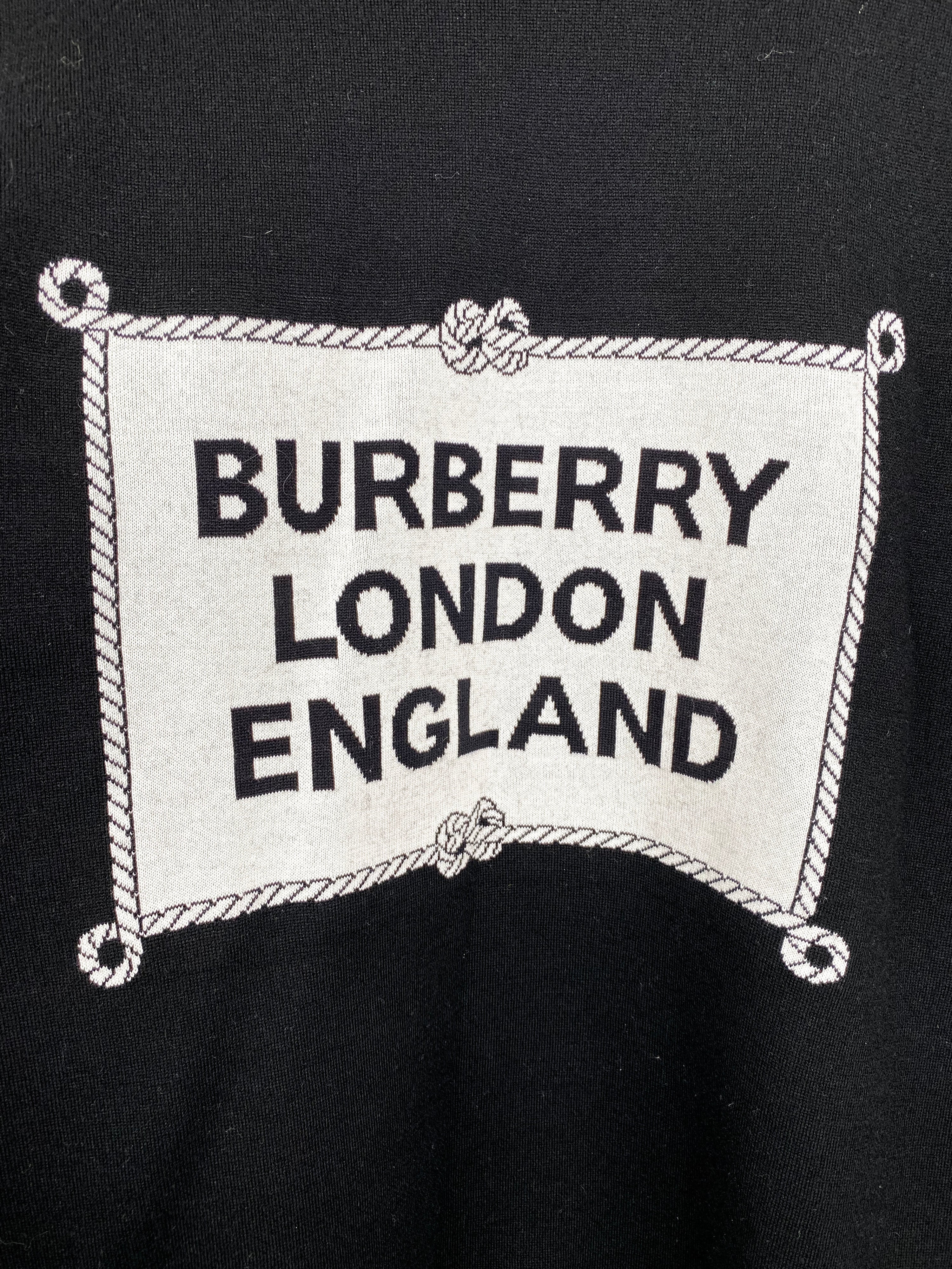 Burberry Black Intarsia Jumper M