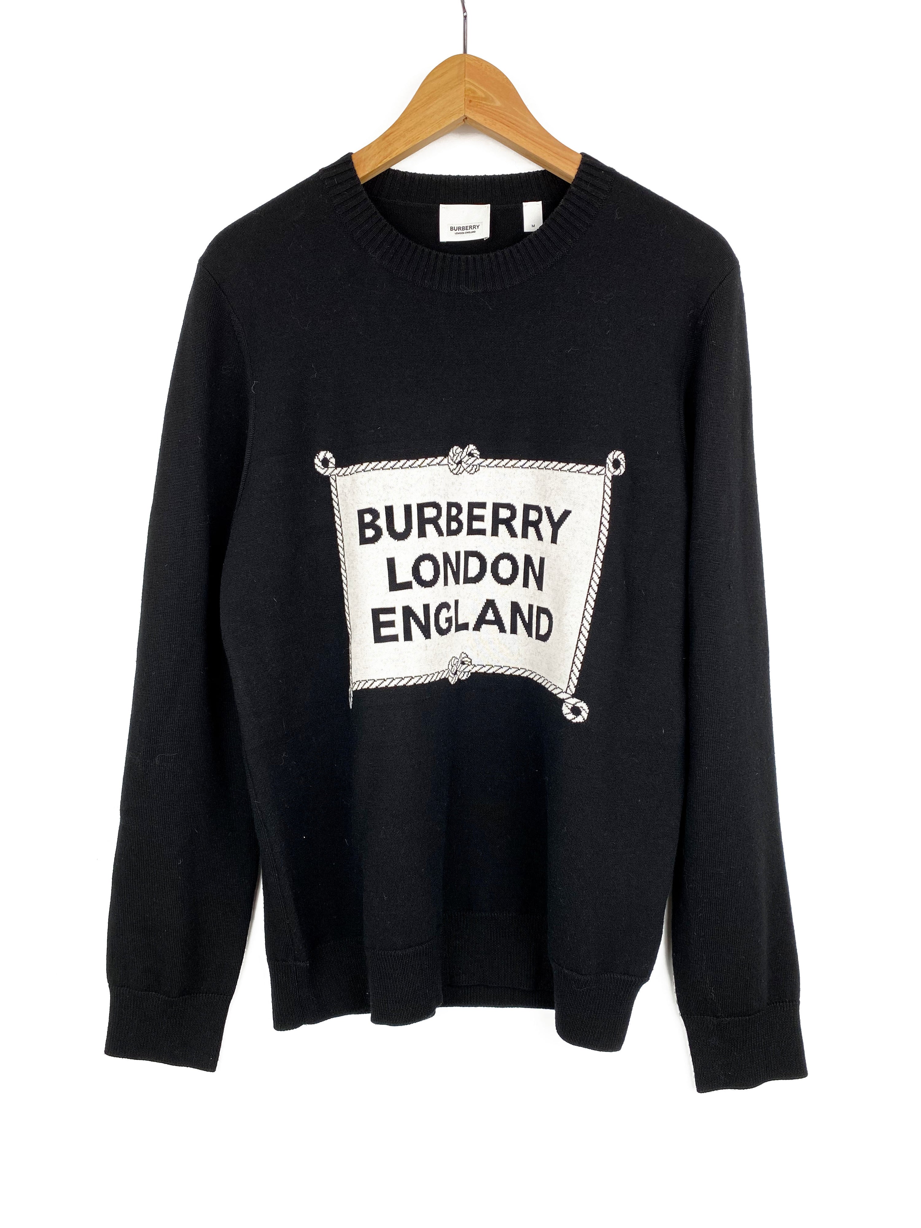 Burberry Black Intarsia Jumper M