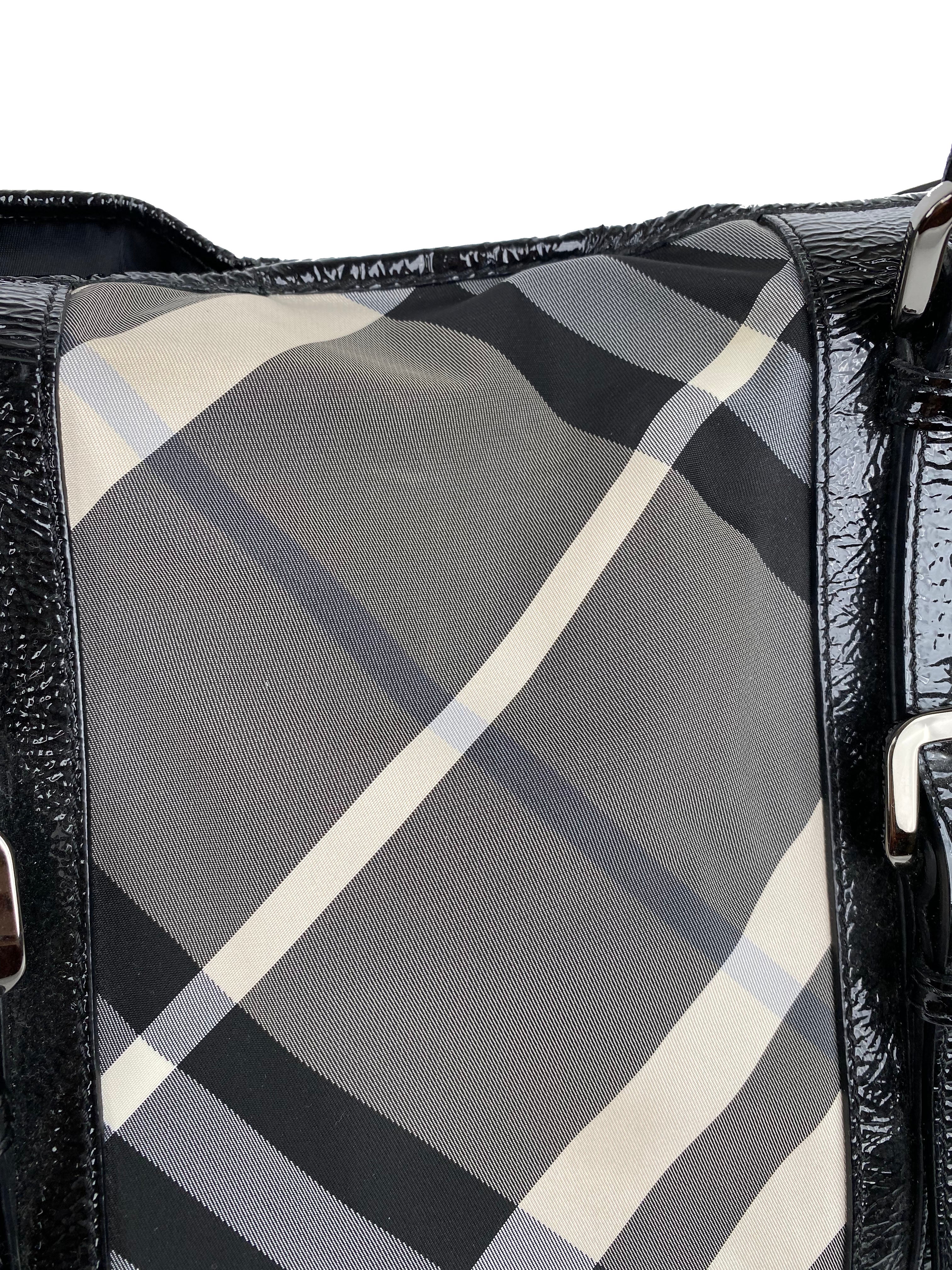 Burberry Black  White Large Grey Tote