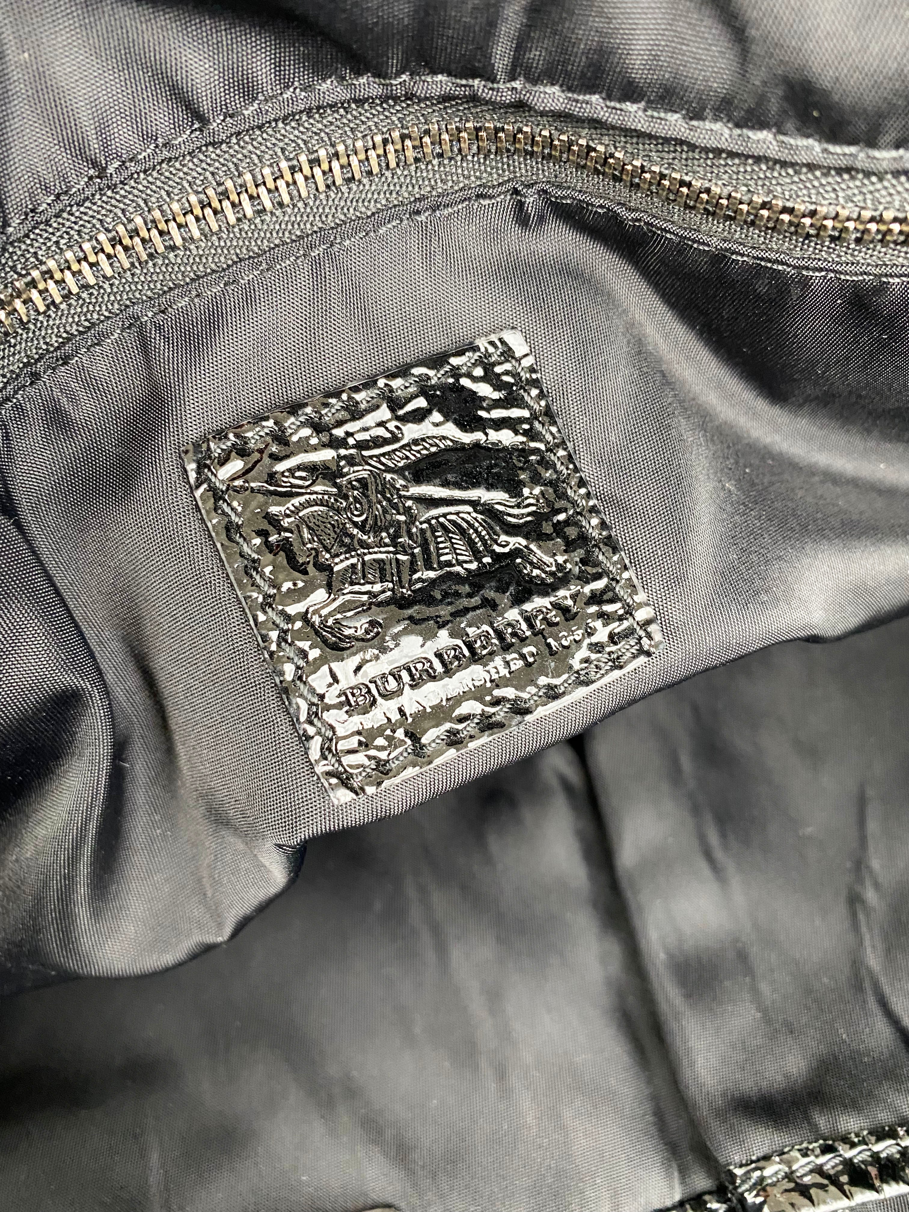 Burberry Black  White Large Grey Tote