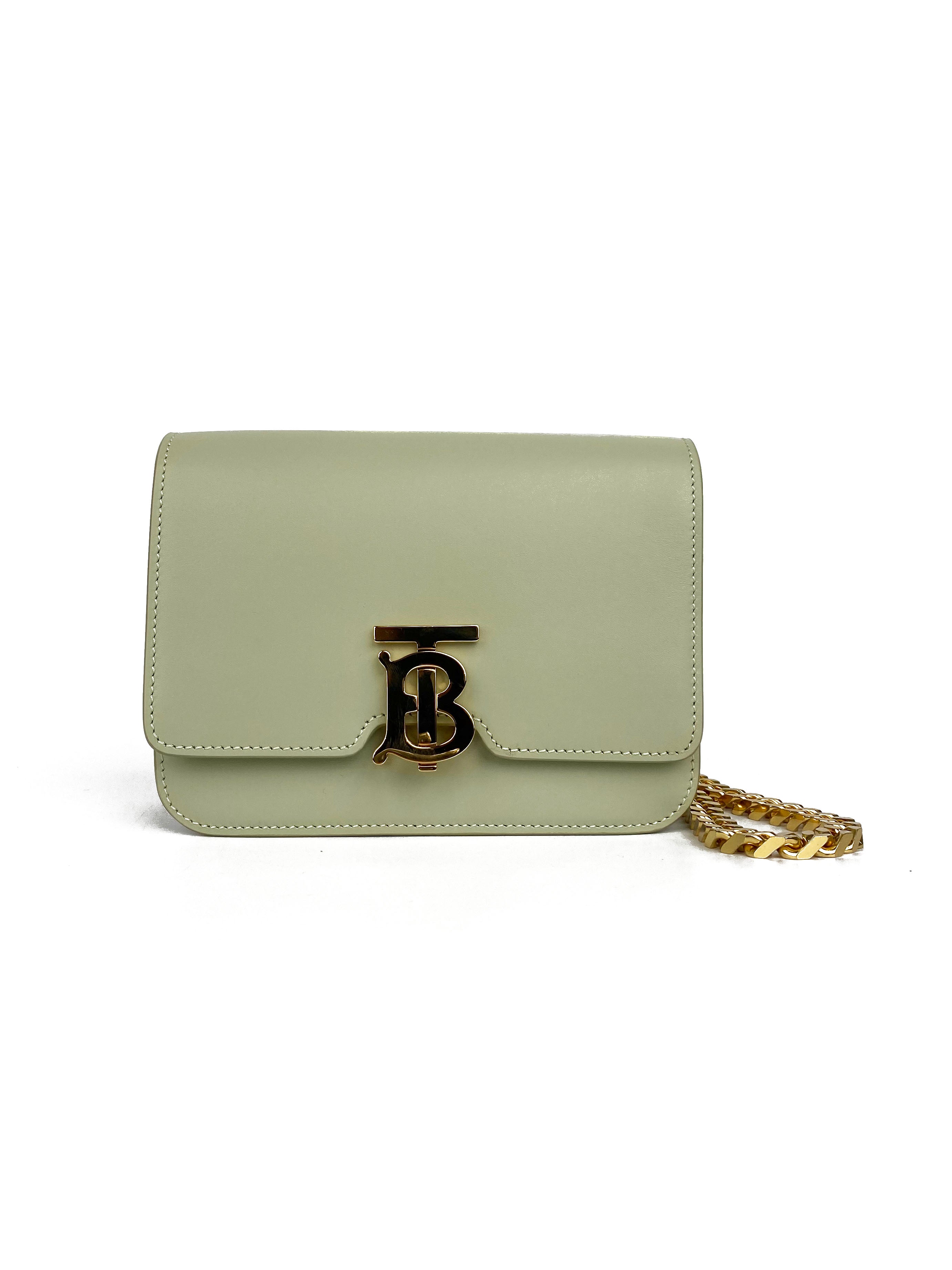 Burberry Small Sage Green Belted TB Bag