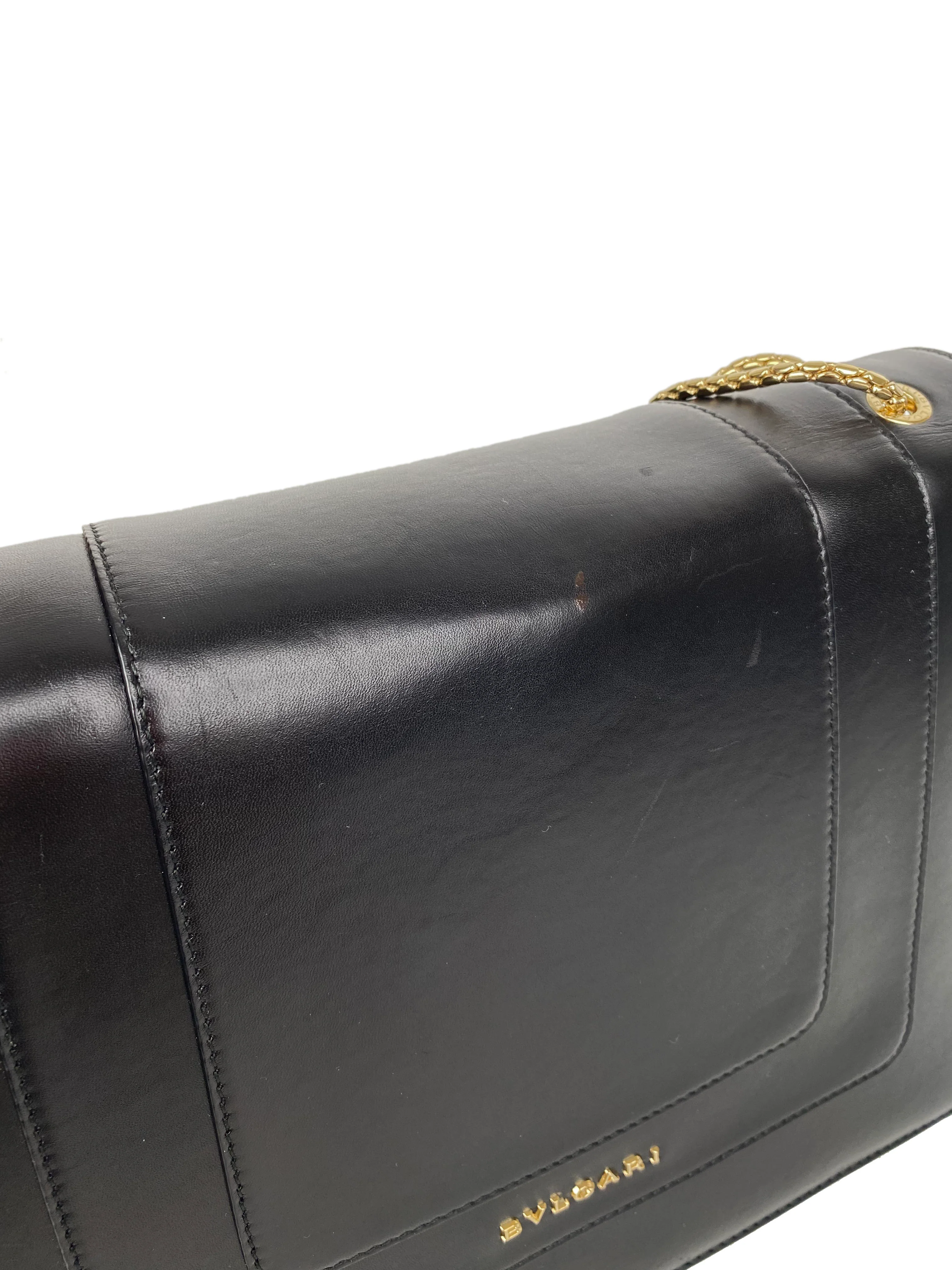 Bvlgari Black  Tan Two-tone Serpenti Bag