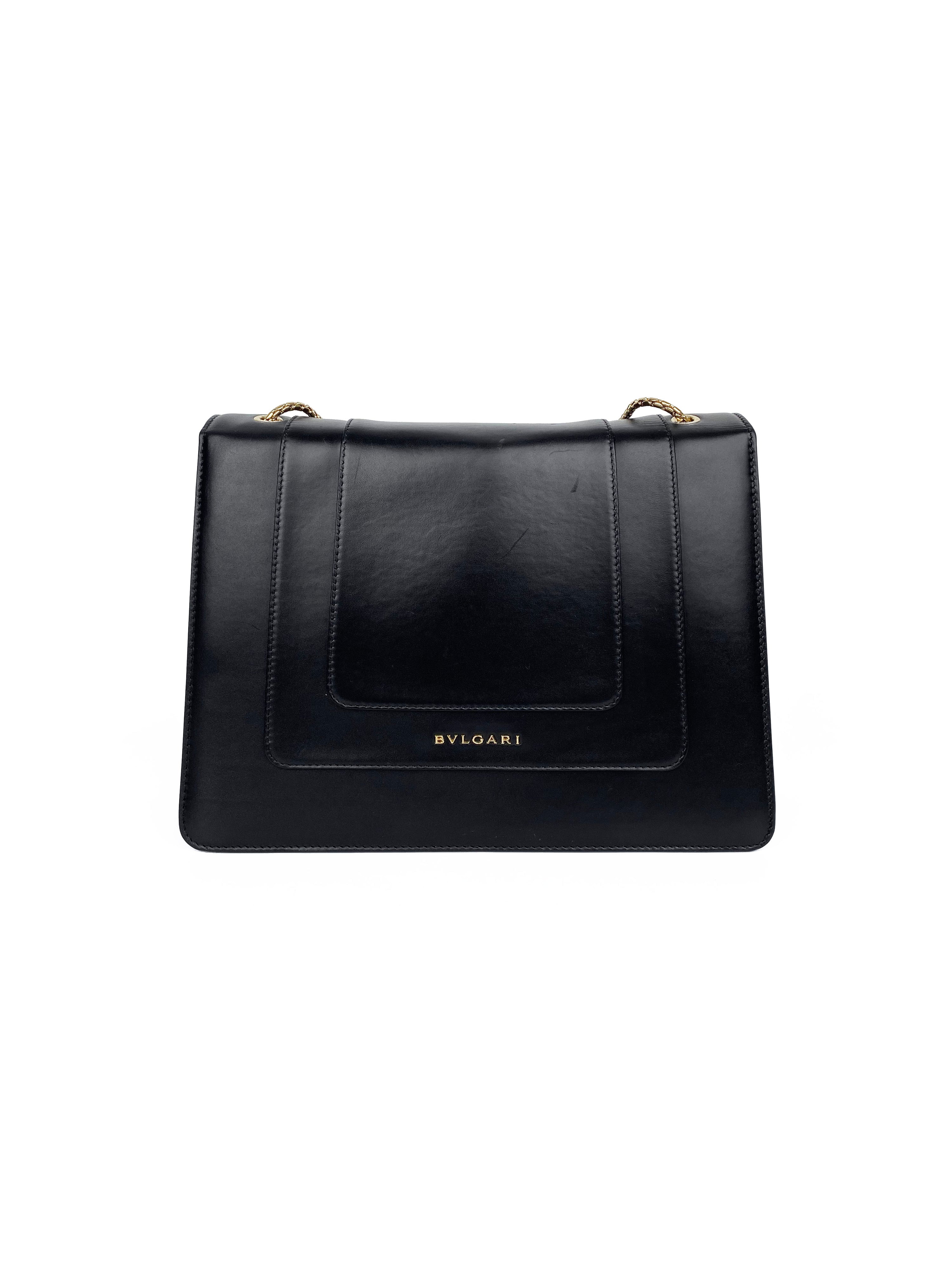 Bvlgari Black 
Tan Two-tone Serpenti Bag