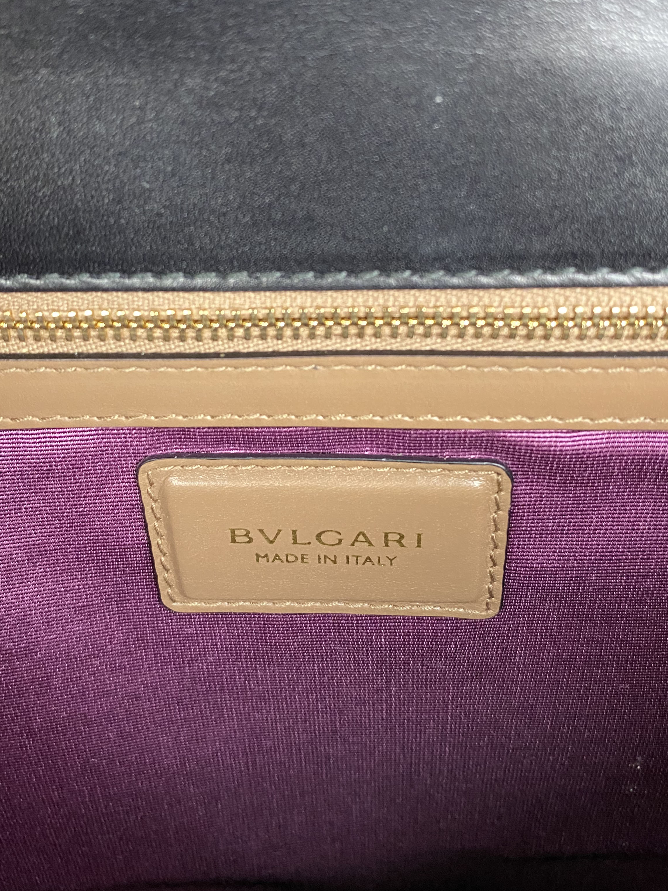 Bvlgari Black 
Tan Two-tone Serpenti Bag