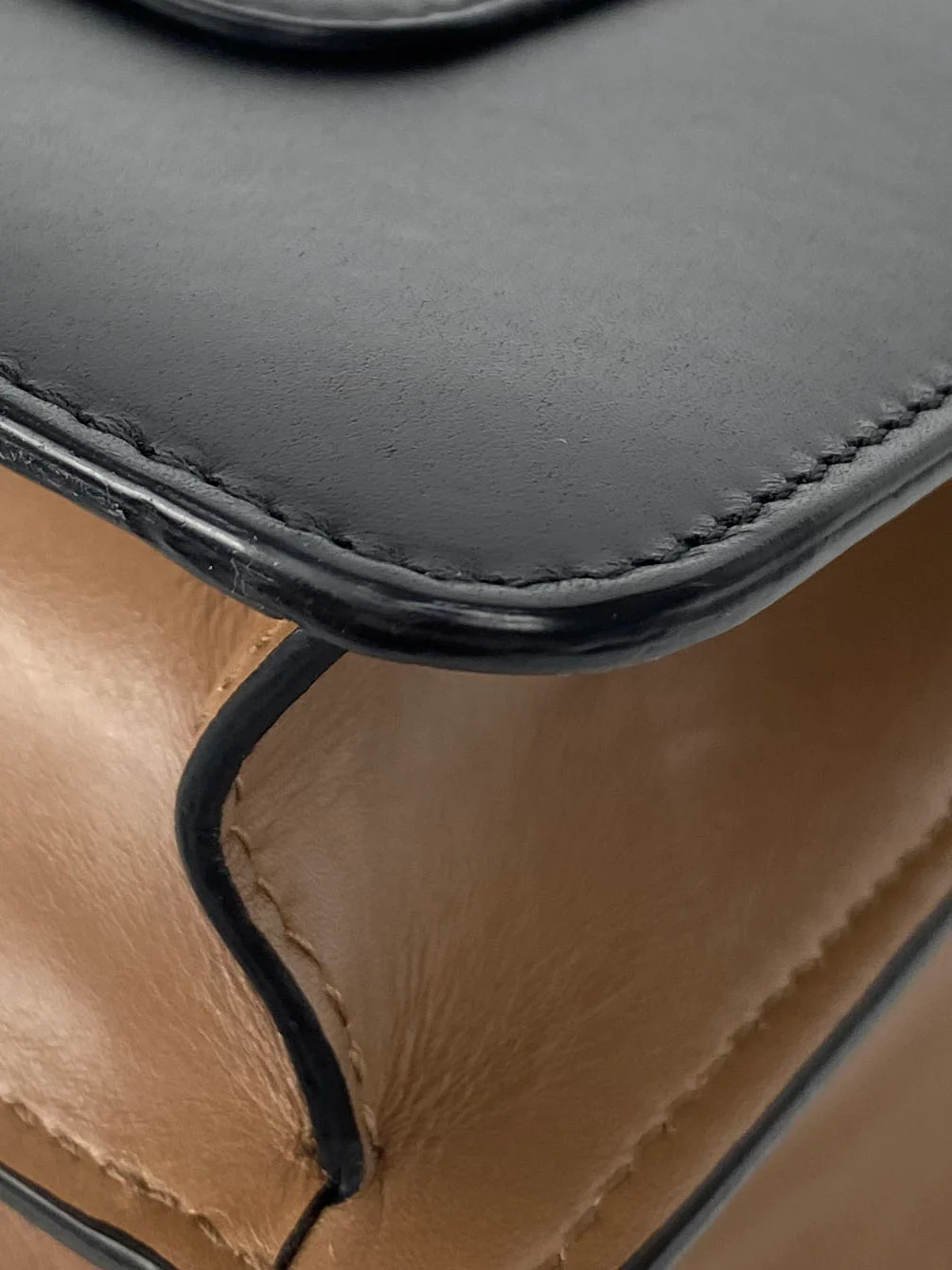 Bvlgari Black  Tan Two-tone Serpenti Bag