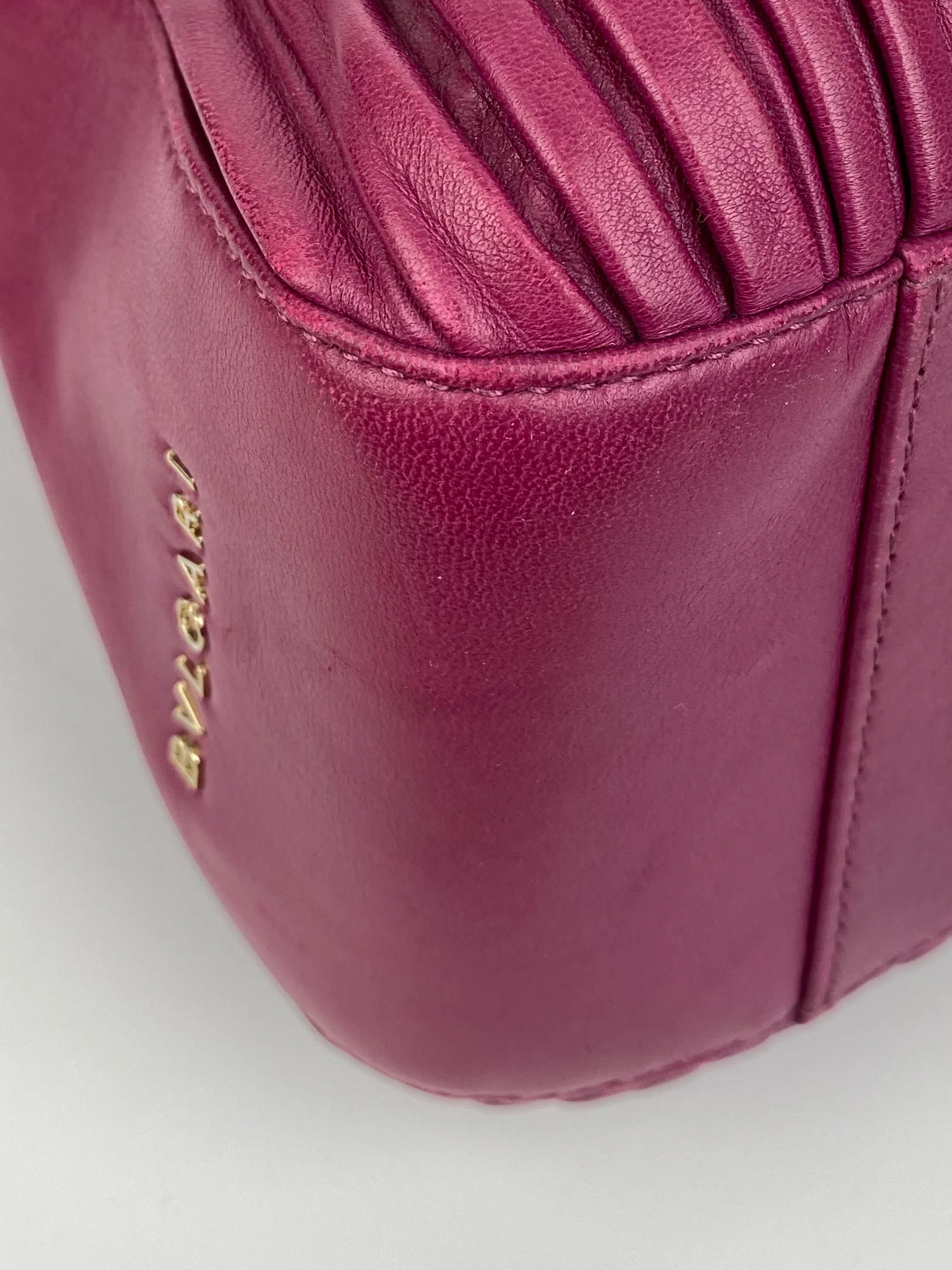 Bvlgari Purple Monte Plisse Tote Bag