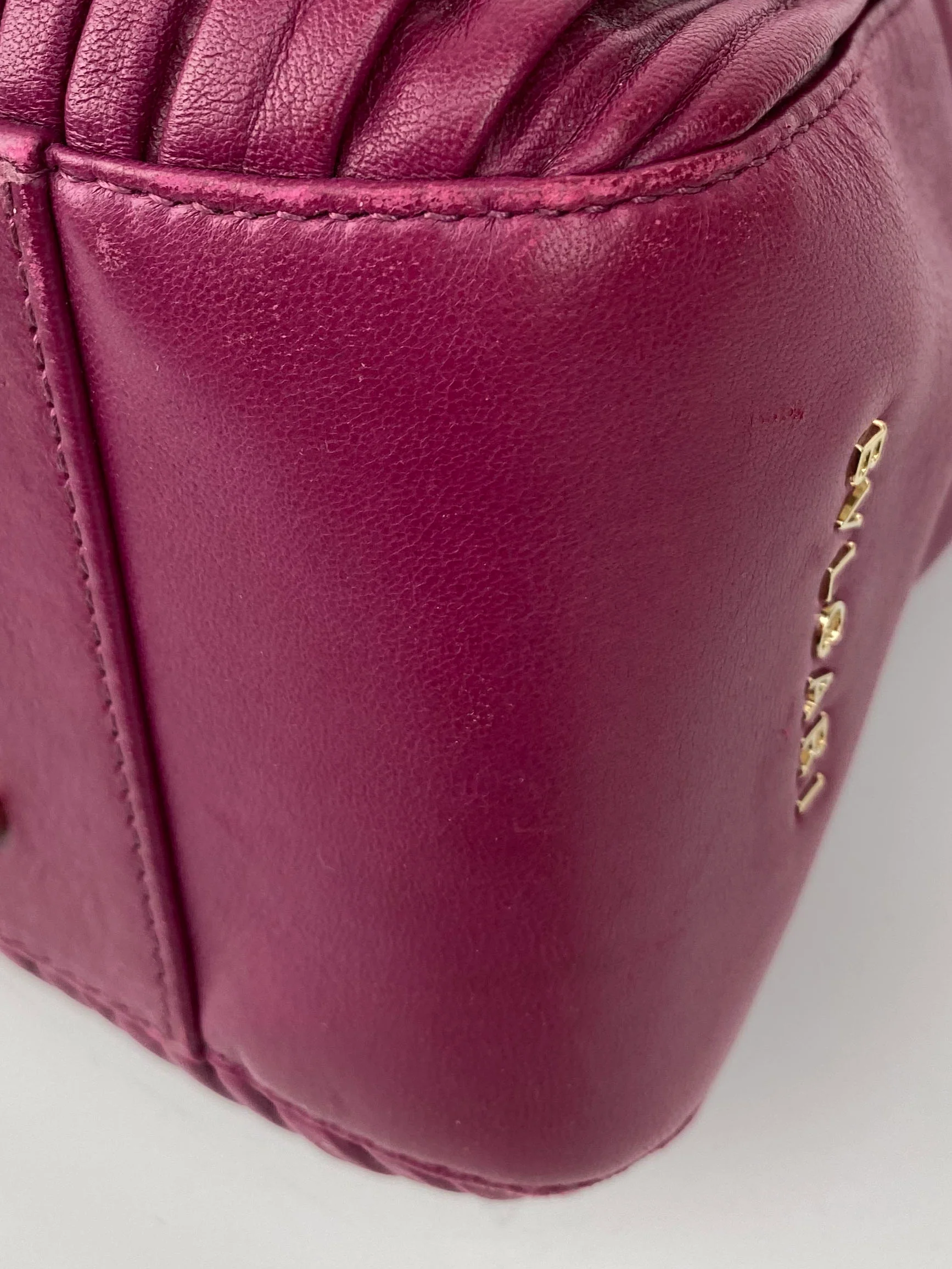 Bvlgari Purple Monte Plisse Tote Bag