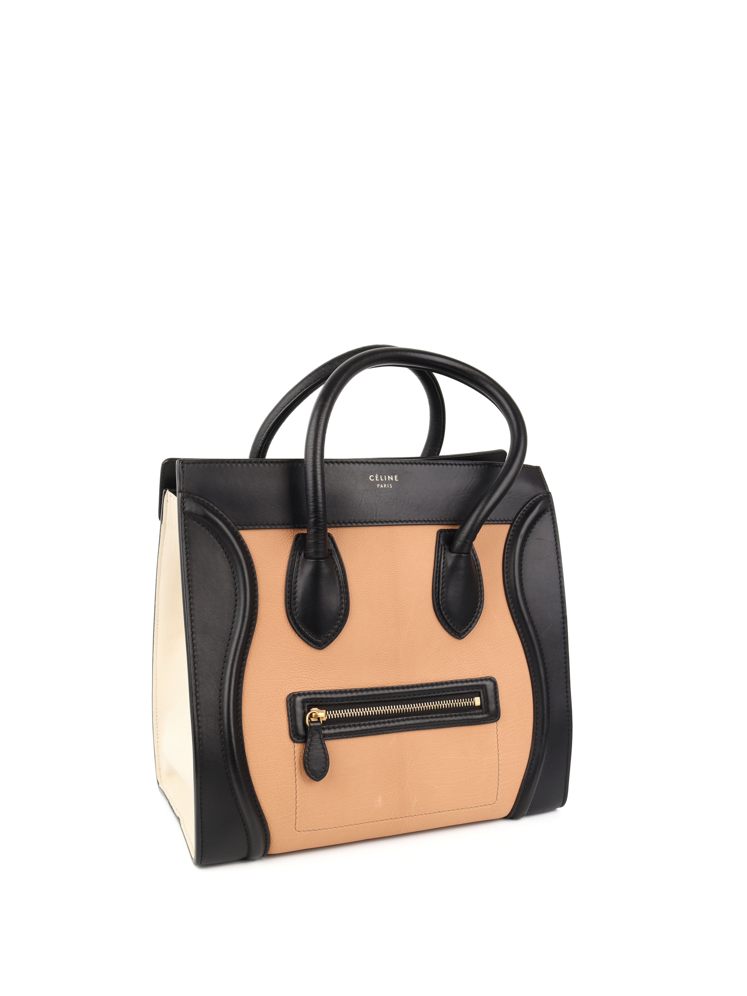 Celine Mini Beige/Black/White Multicolour Luggage Tote