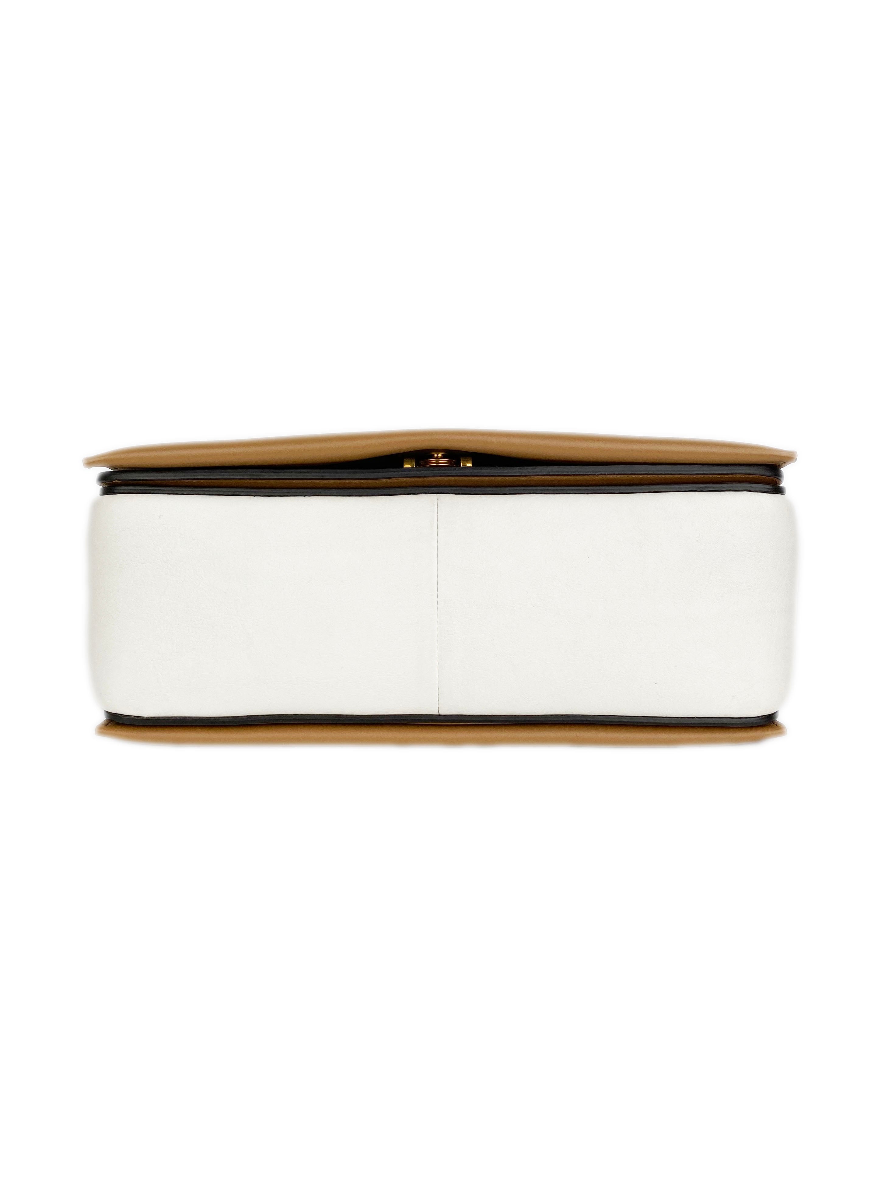 Celine Tan & Optic White Medium Frame Bag