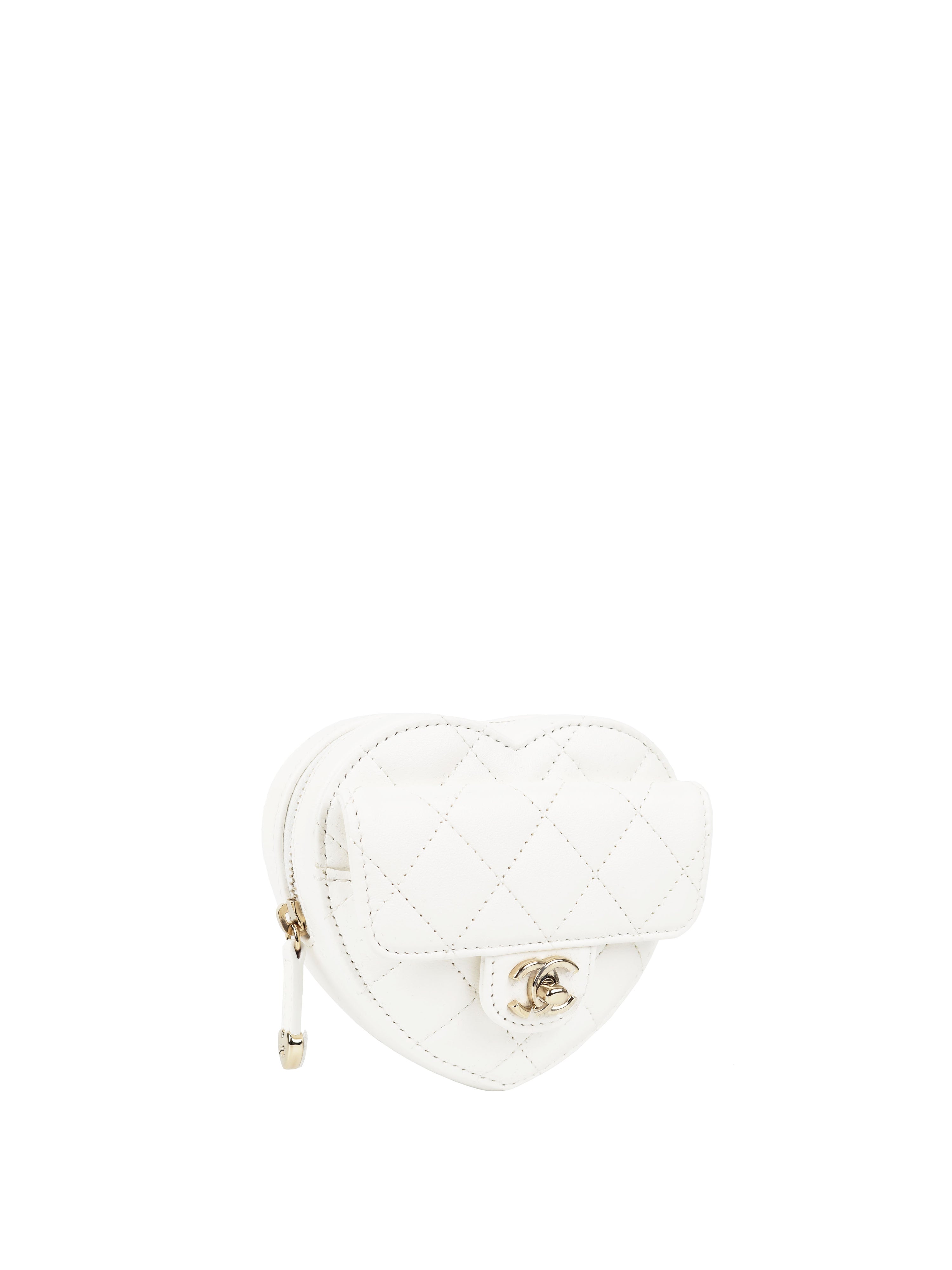 Chanel 22S White Heart Belt Bag LGHW