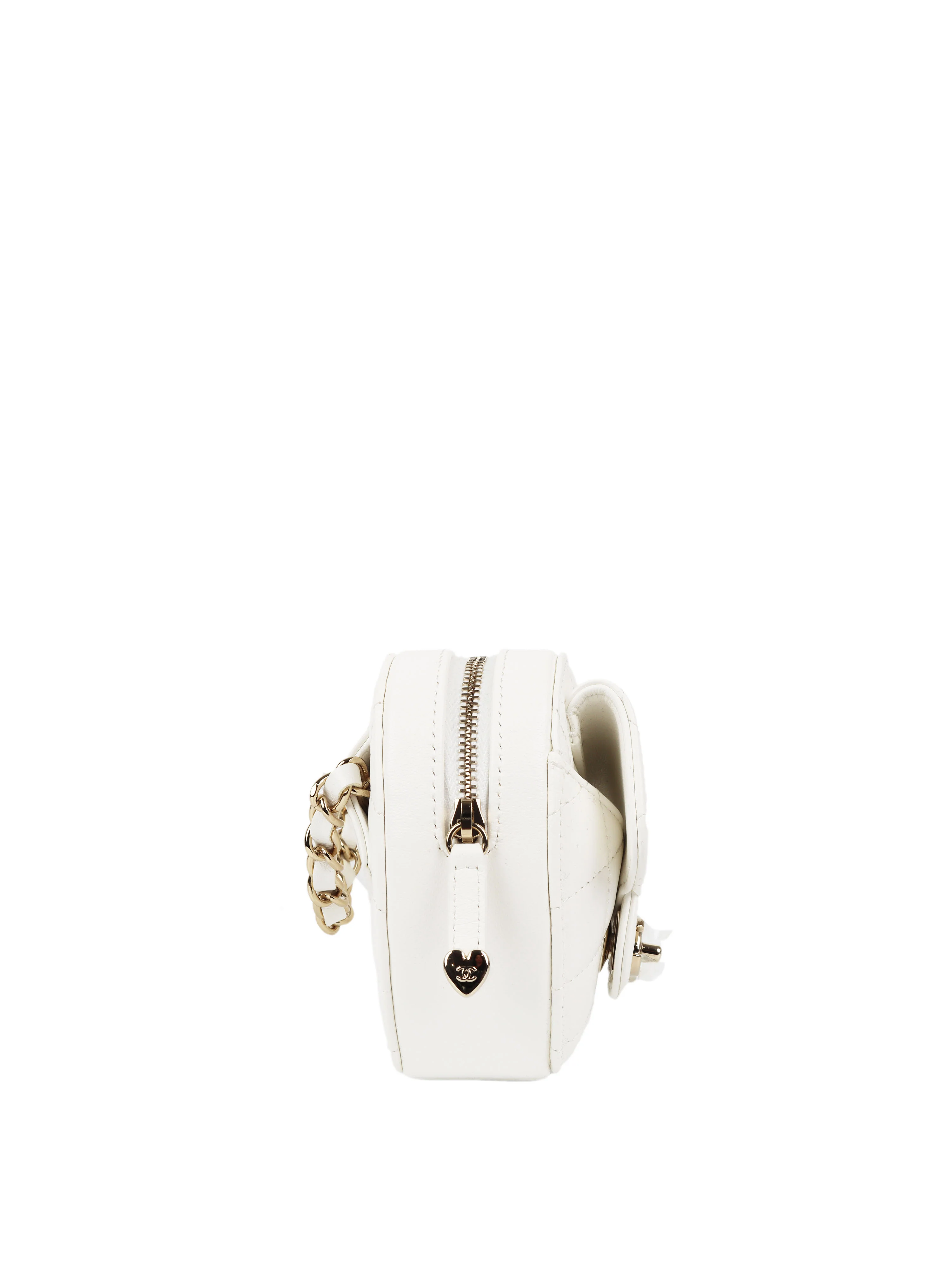 Chanel 22S White Heart Belt Bag LGHW