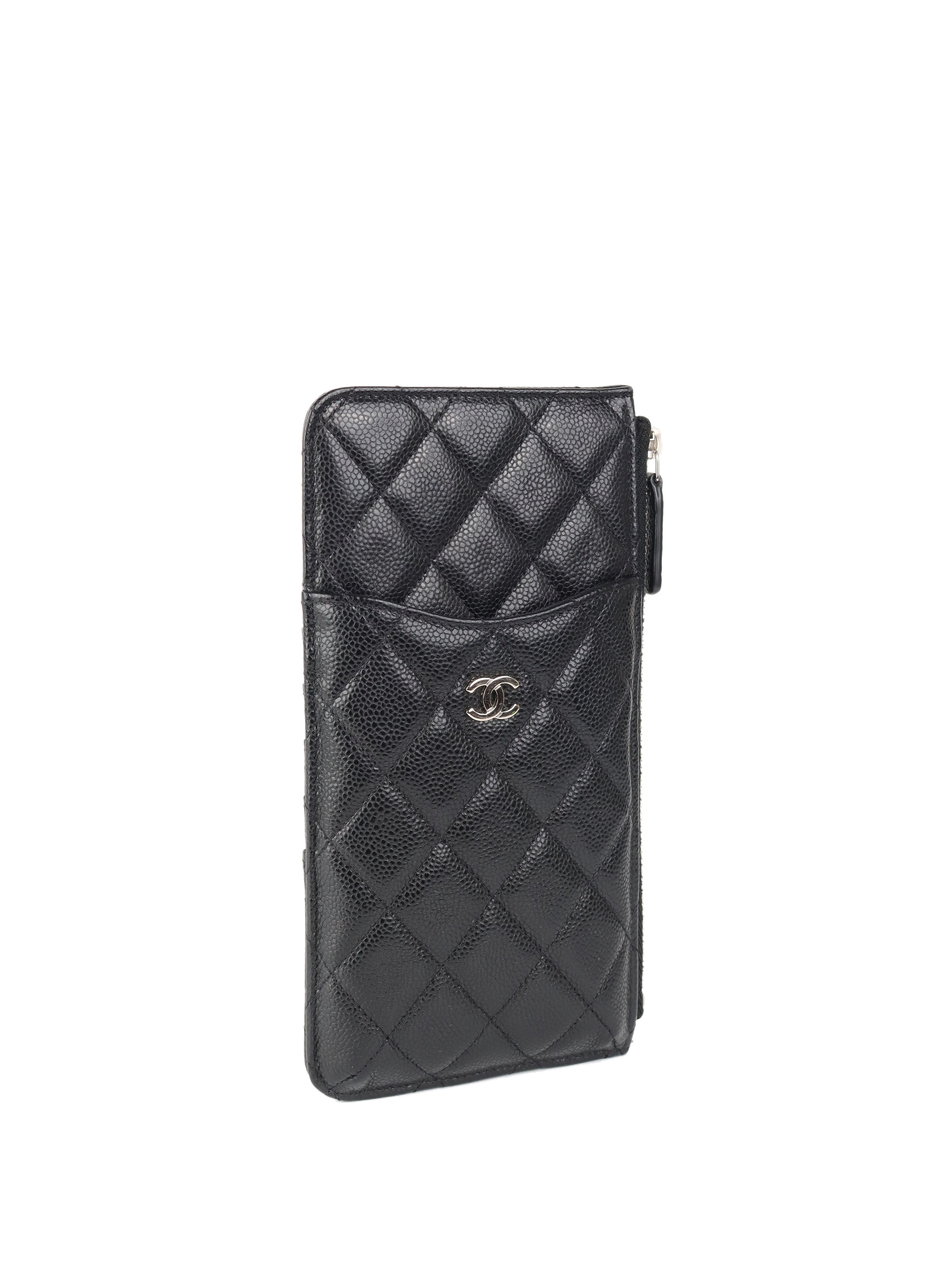 Chanel Black Caviar Long Cardholder SHW