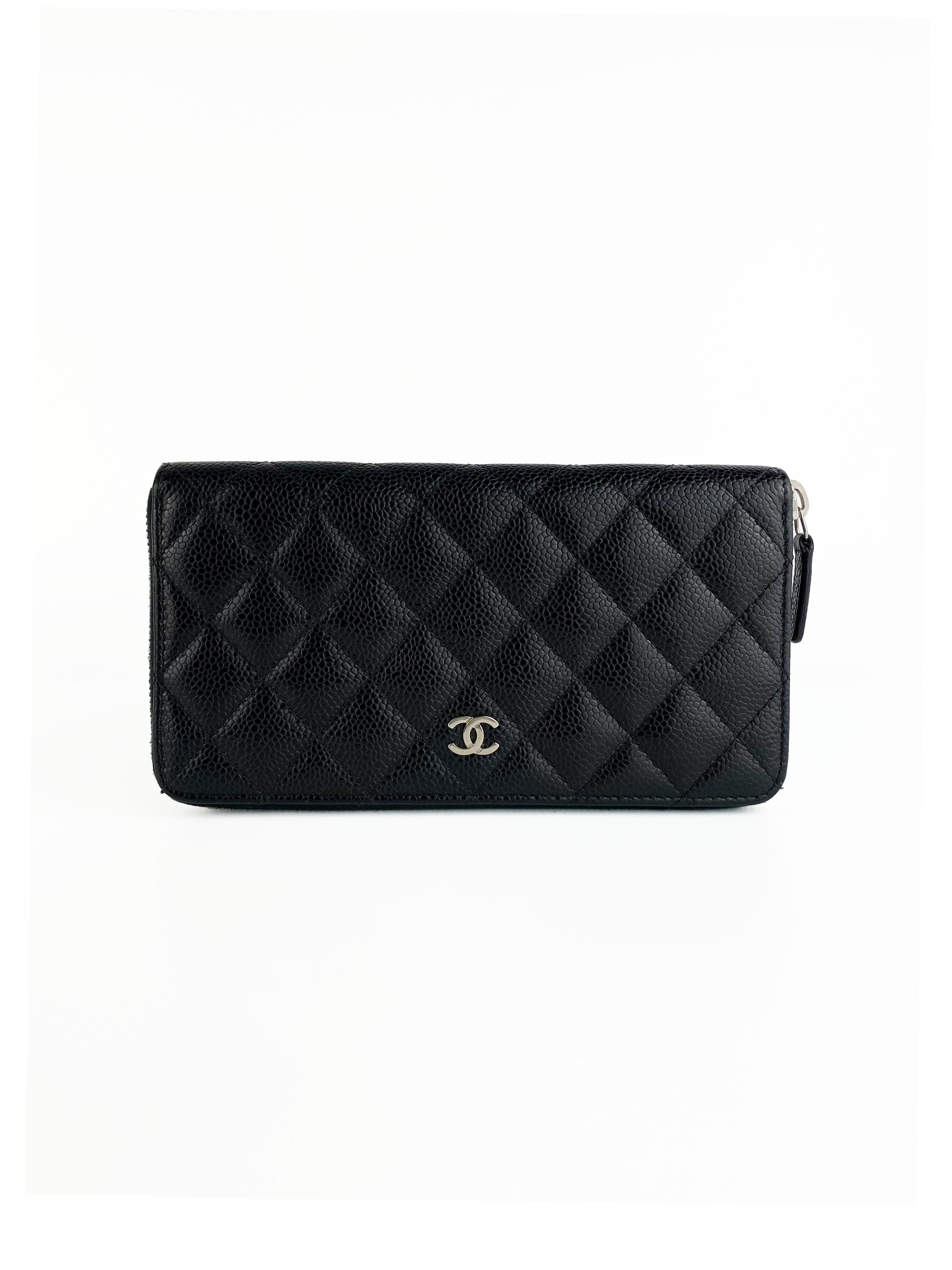 Chanel Black Classic Long Zipped Wallet