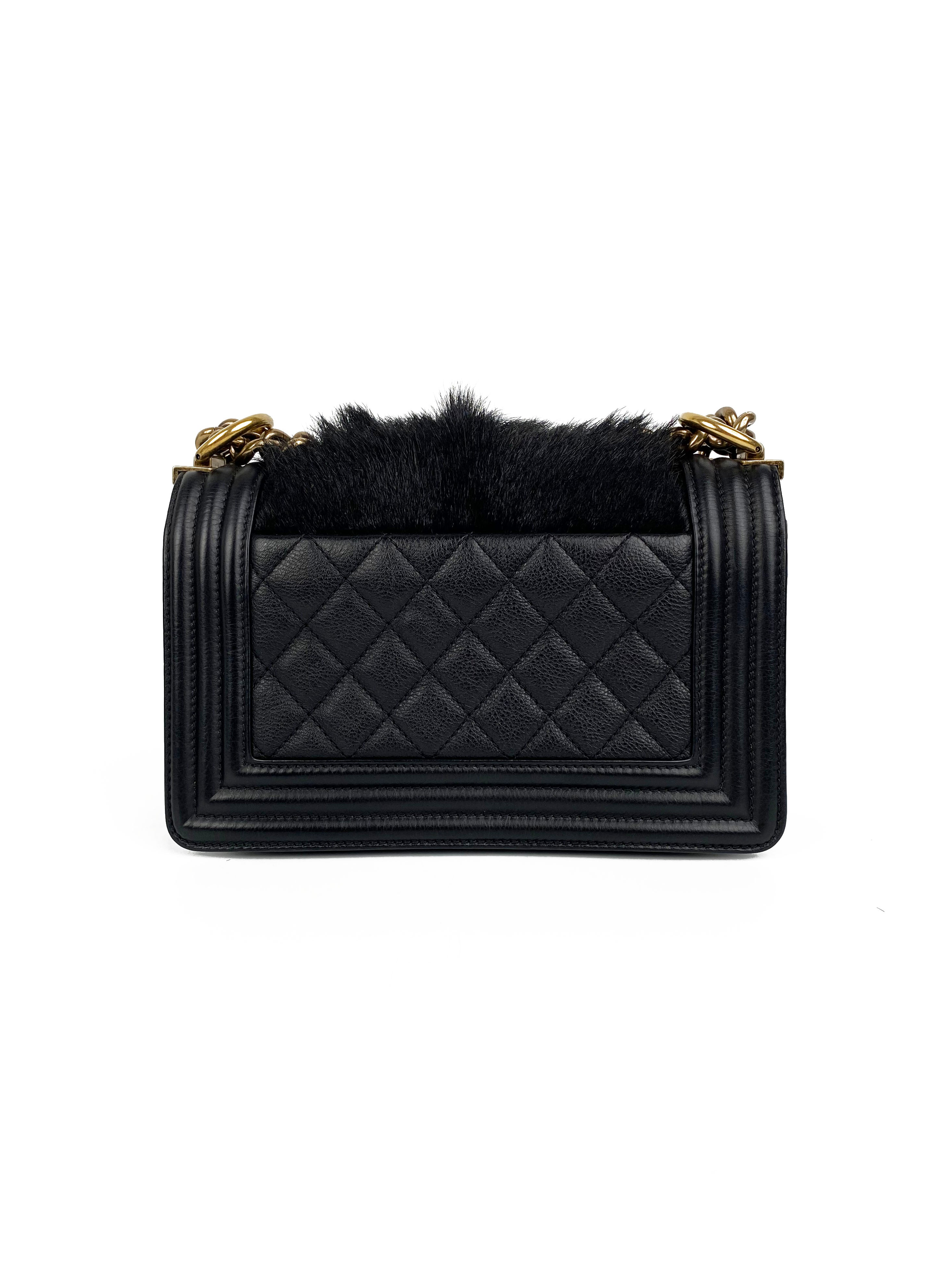 Chanel Black Ponyhair Small Square Boy Bag