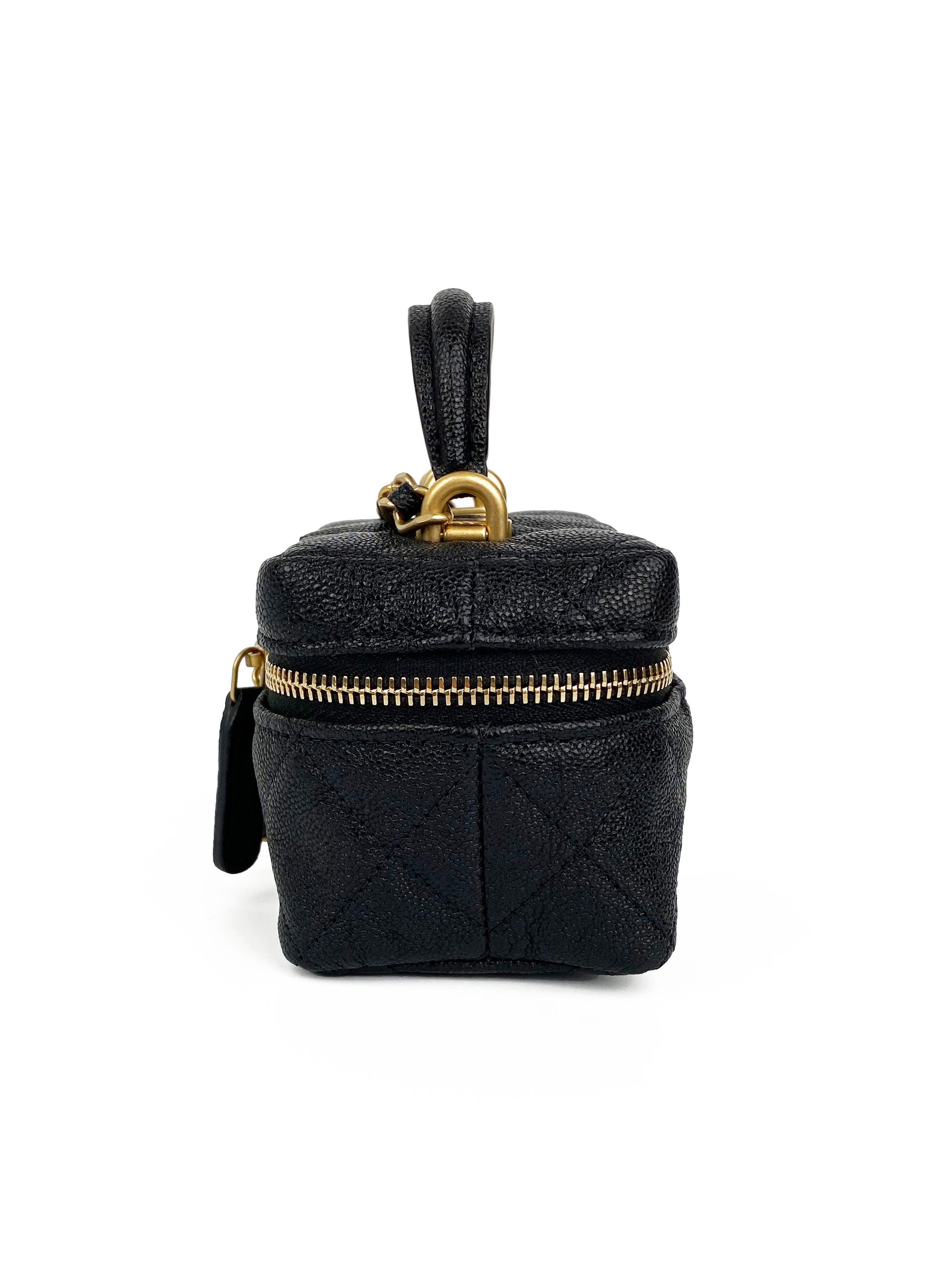 Chanel Black Quilted Caviar Mini Vanity Bag