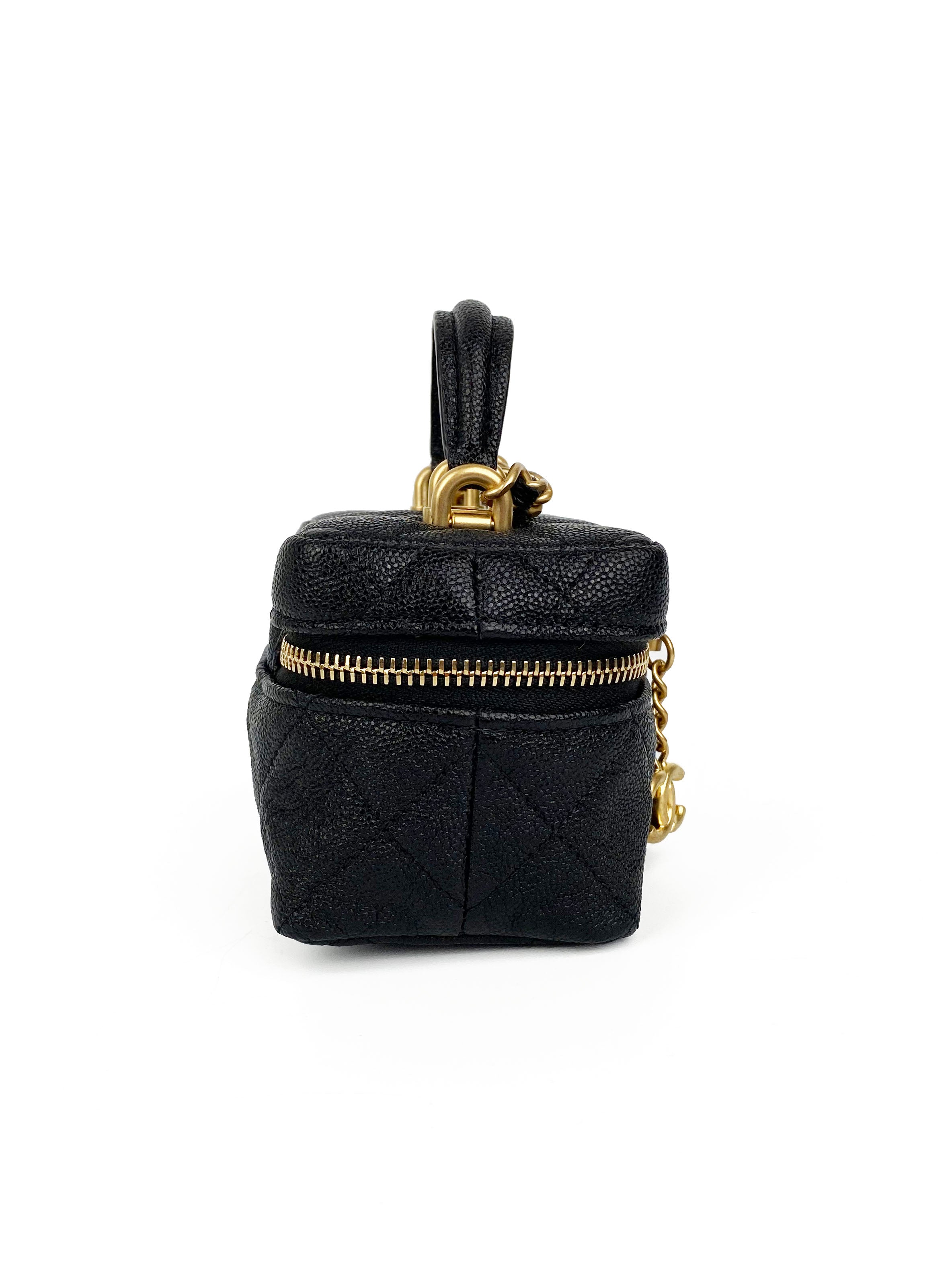 Chanel Black Quilted Caviar Mini Vanity Bag