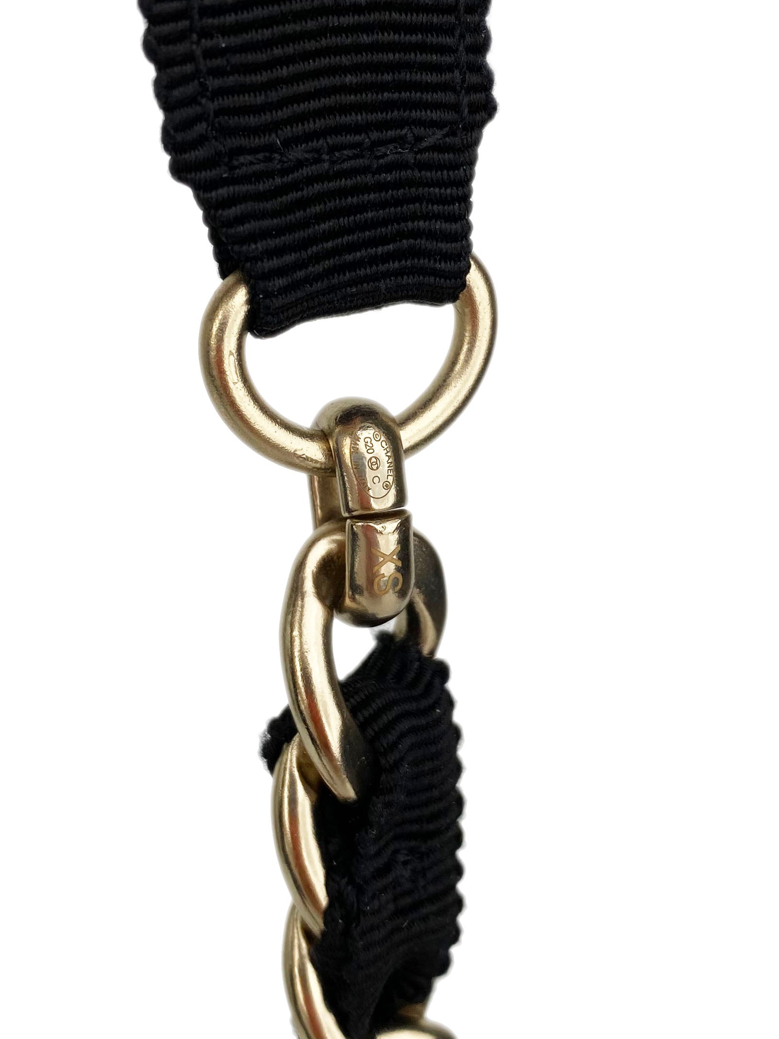 Chanel Black Ribbon 
Chain Necklace