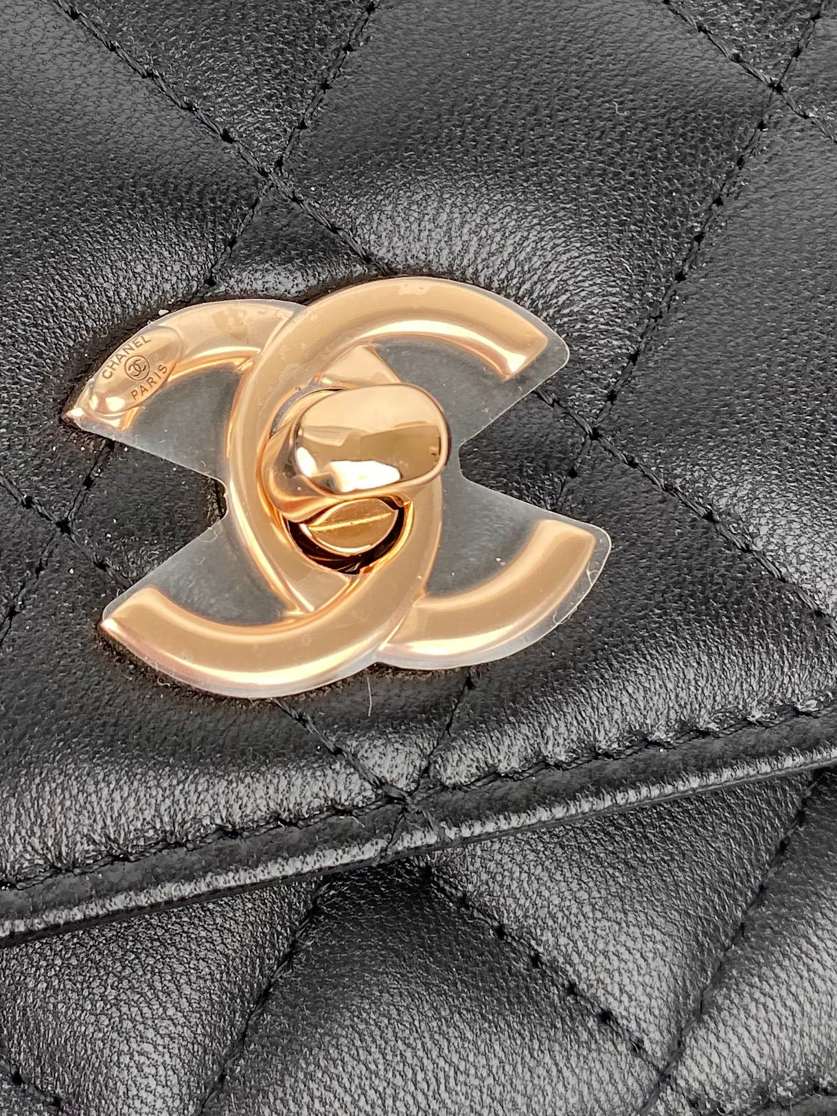 Chanel Black Trendy Wallet on Chain with Rose Gold Hardware