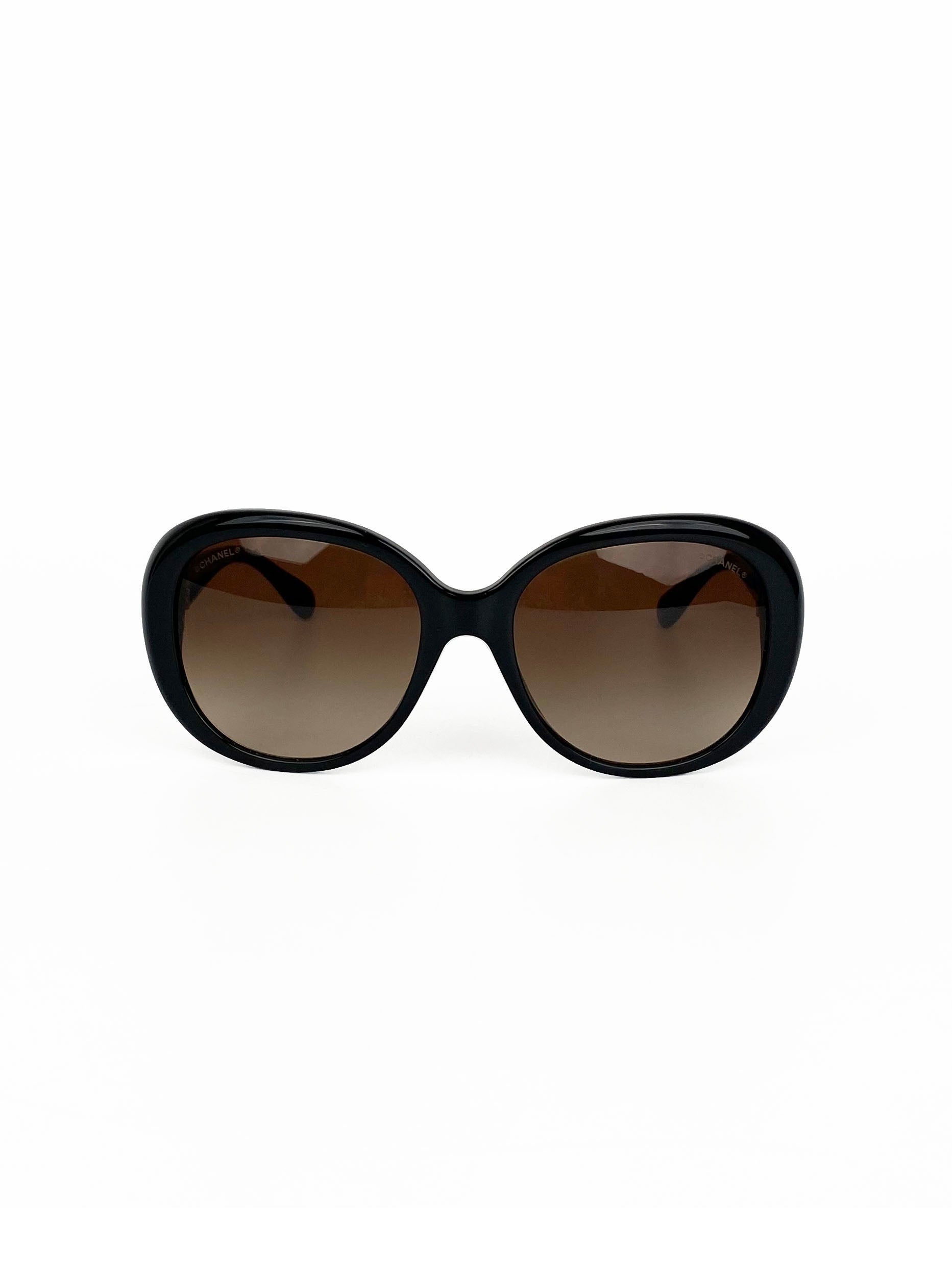 Chanel Black 
Beige Butterfly Sunglasses 5312