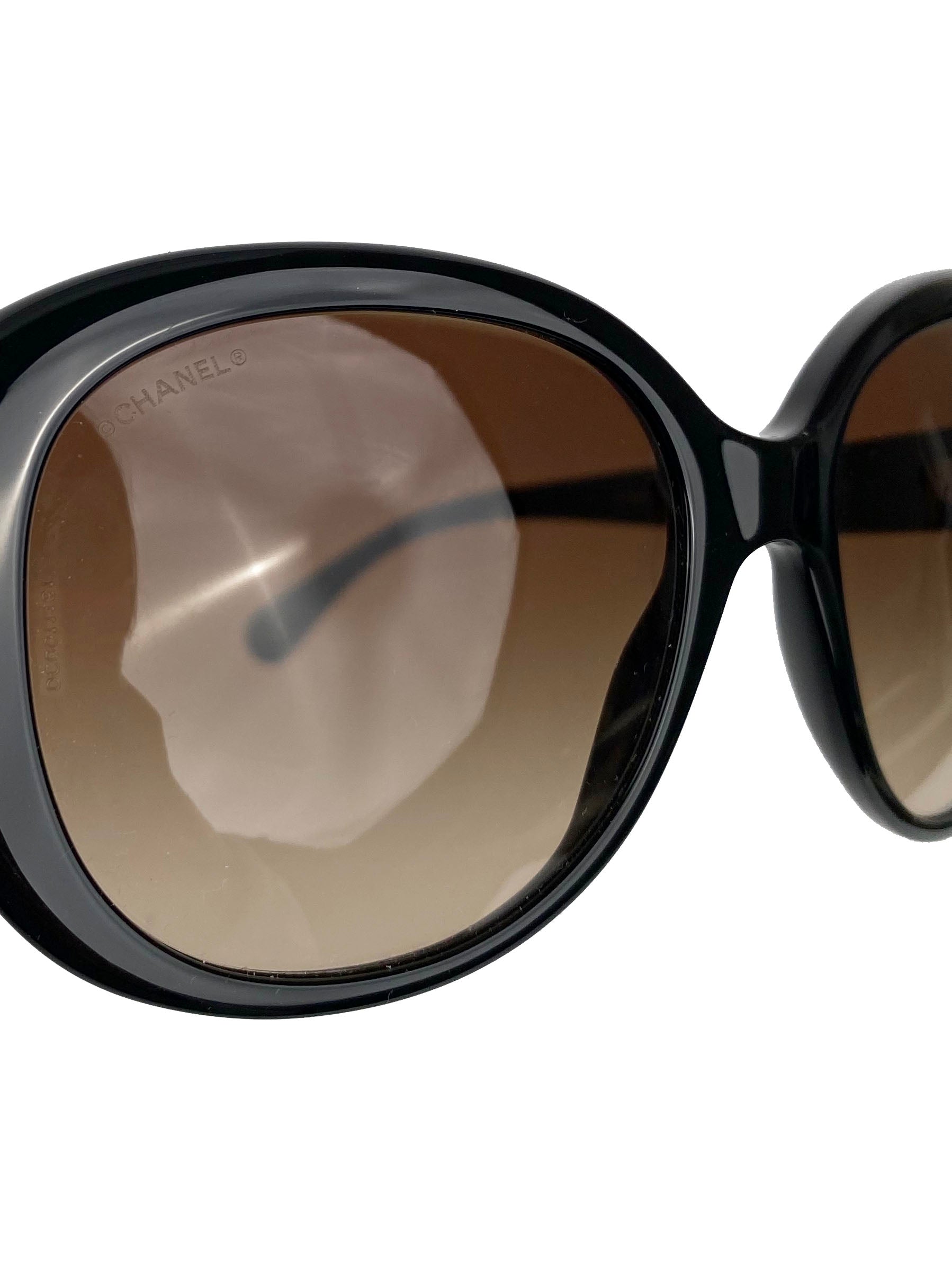 Chanel Black 
Beige Butterfly Sunglasses 5312