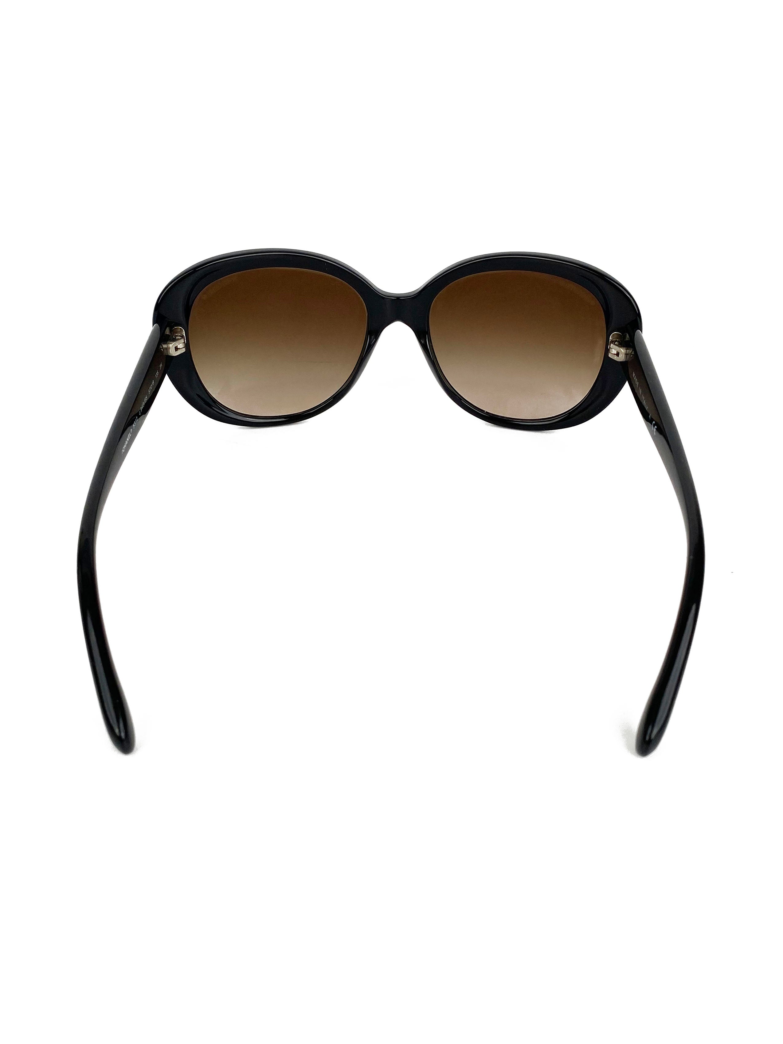 Chanel Black 
Beige Butterfly Sunglasses 5312