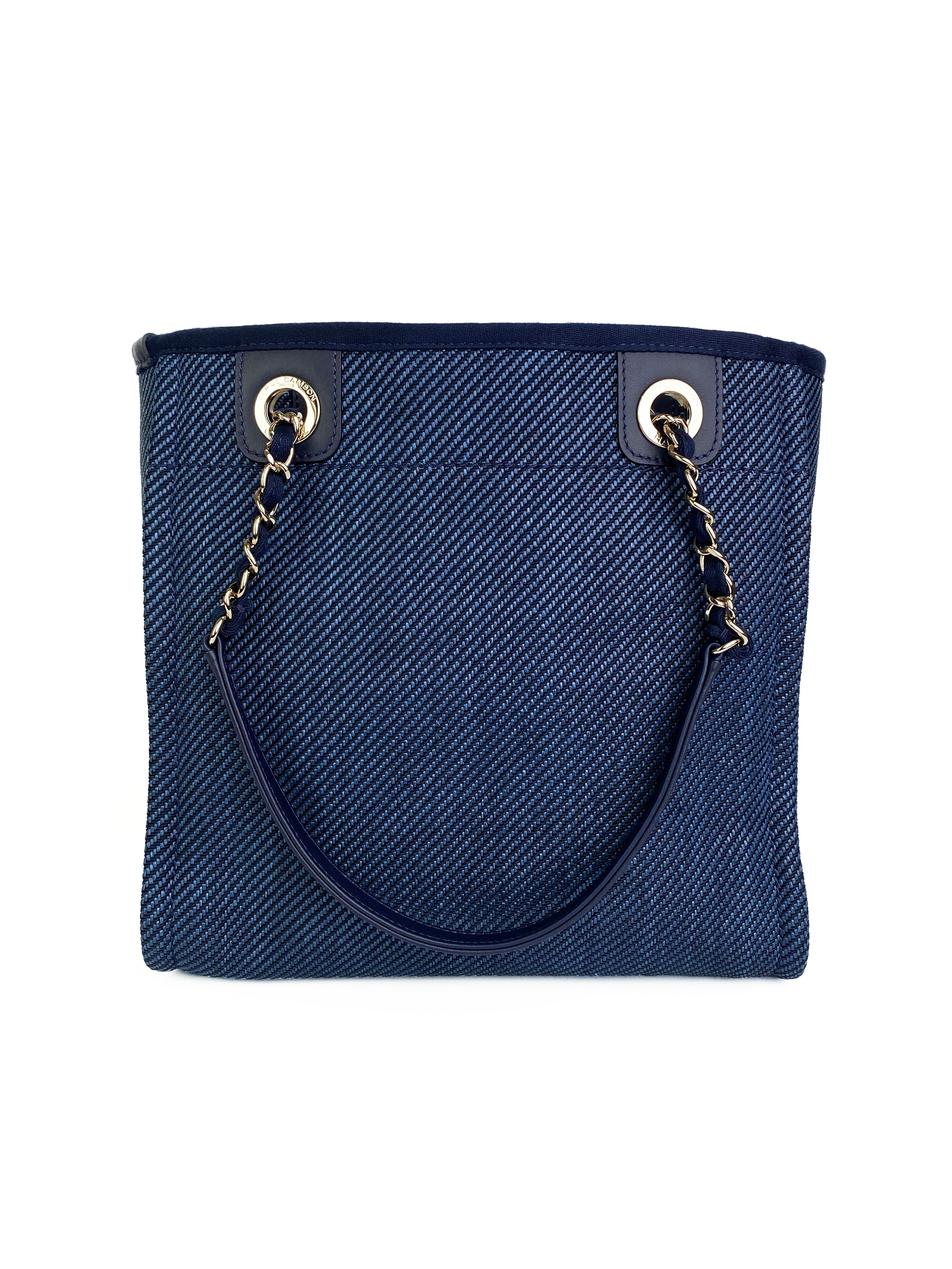 Chanel Blue Denim Style Deauville Tote Bag