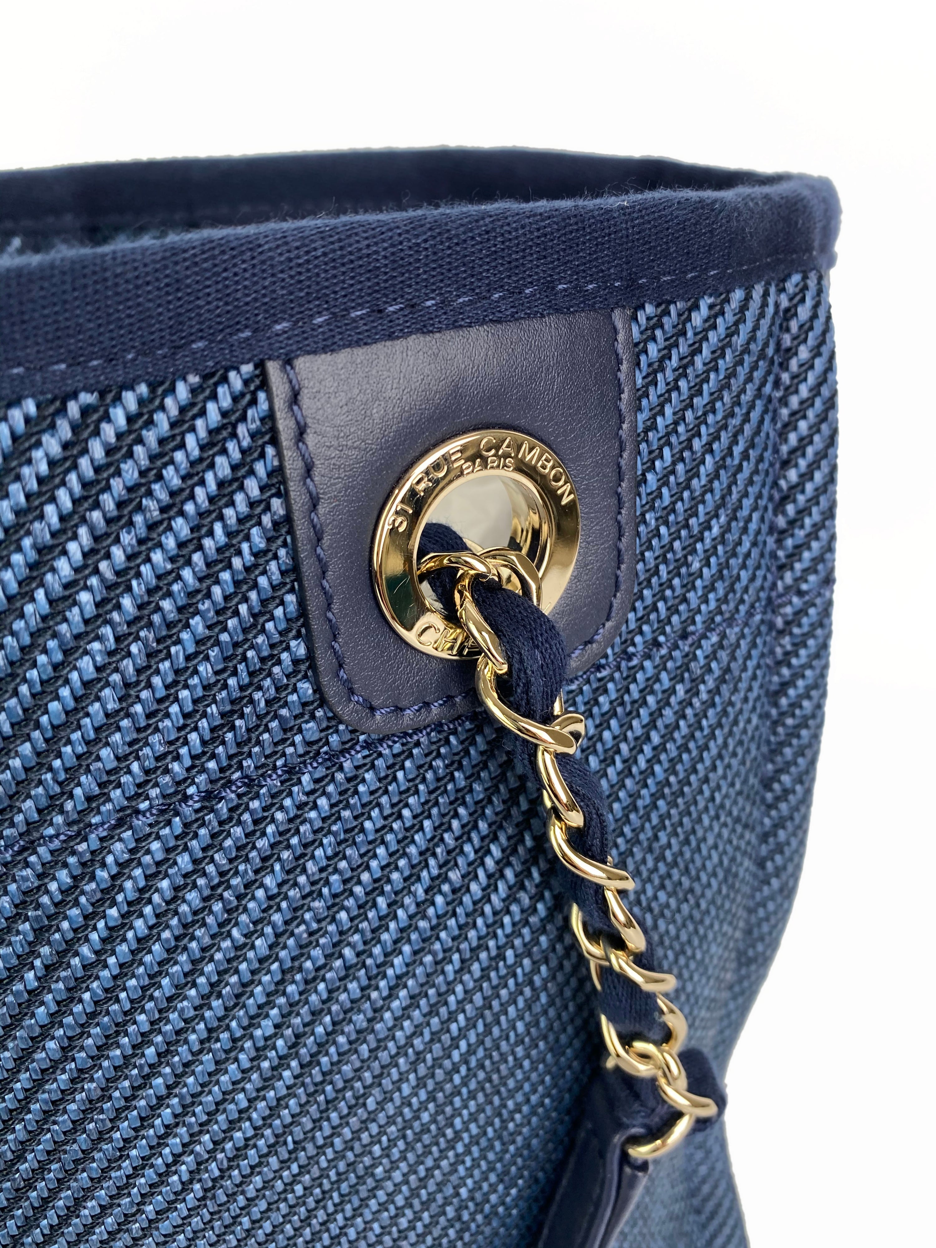 Chanel Blue Denim Style Deauville Tote Bag