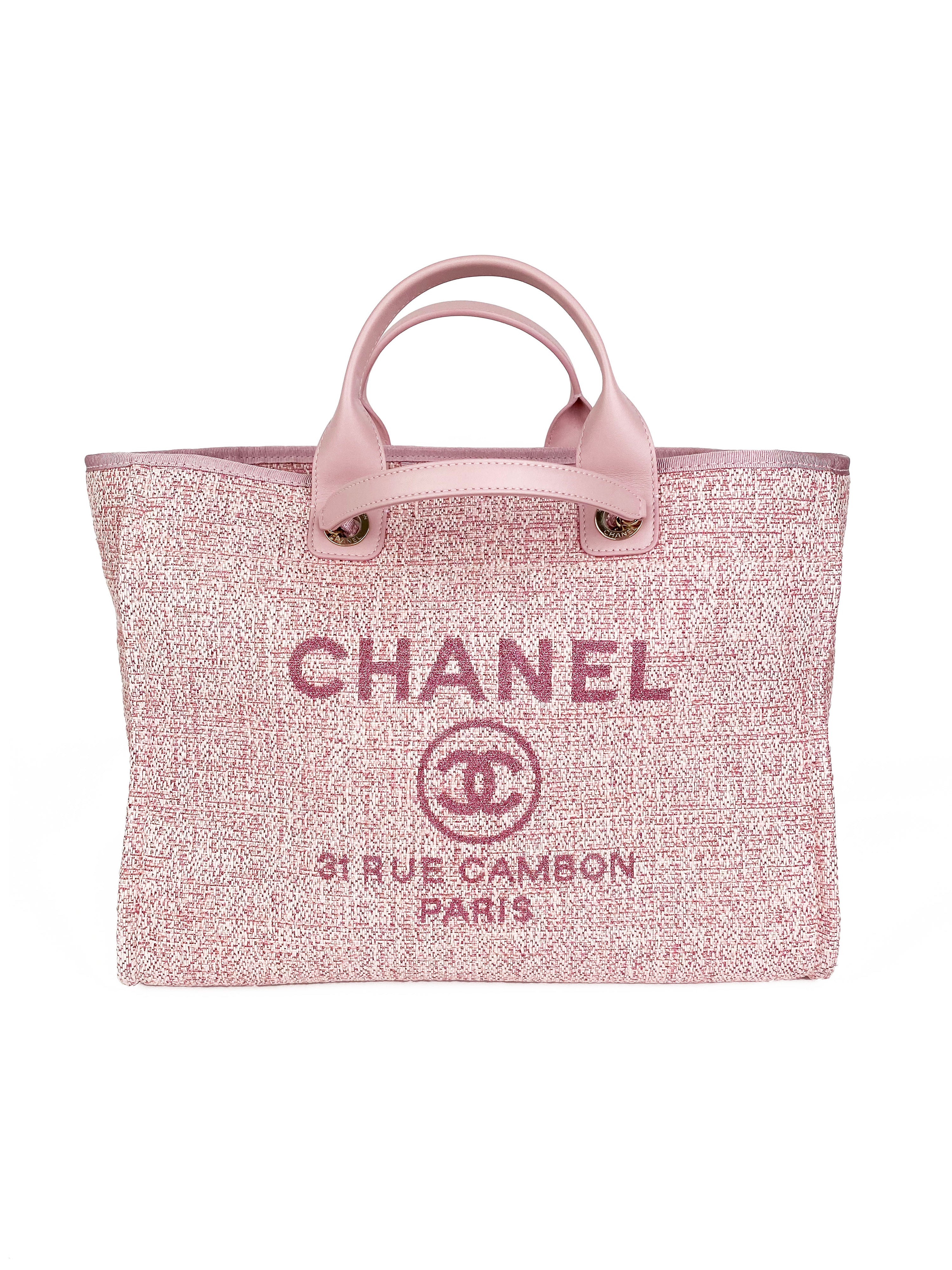 Chanel Large Pink Deauville Tote Bag