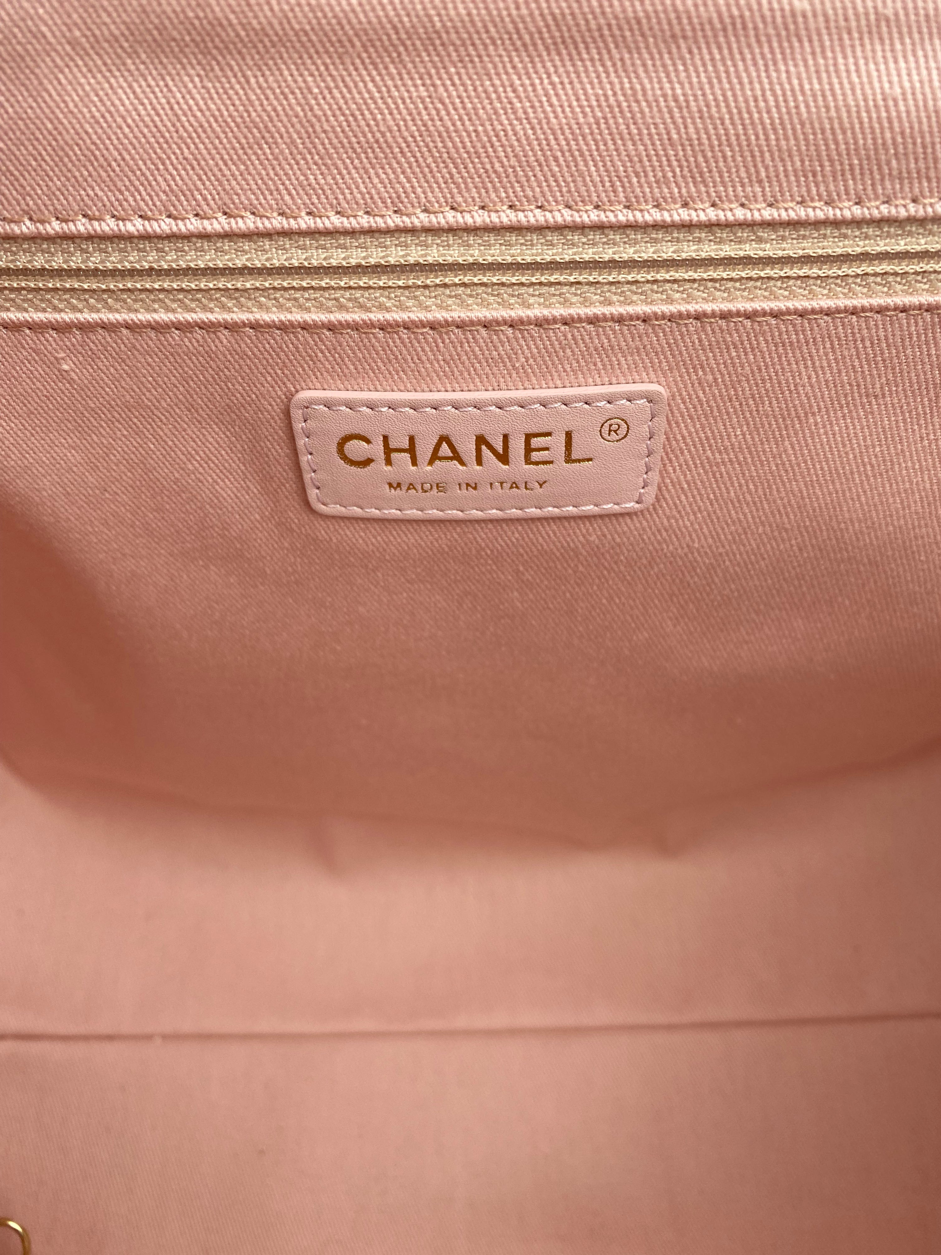 Chanel Large Pink Deauville Tote Bag