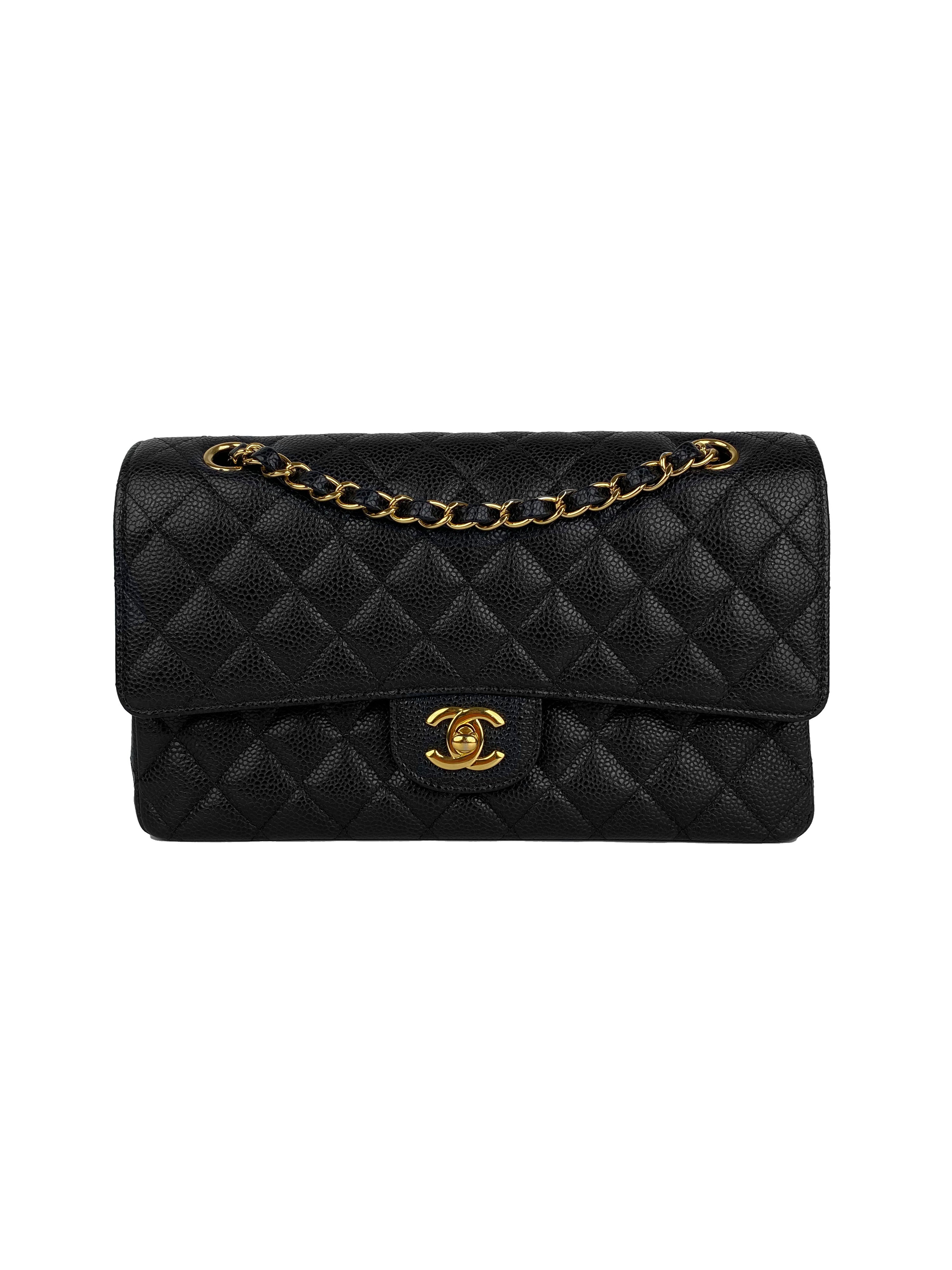 Chanel Medium Black Caviar Classic Flap Bag GHW